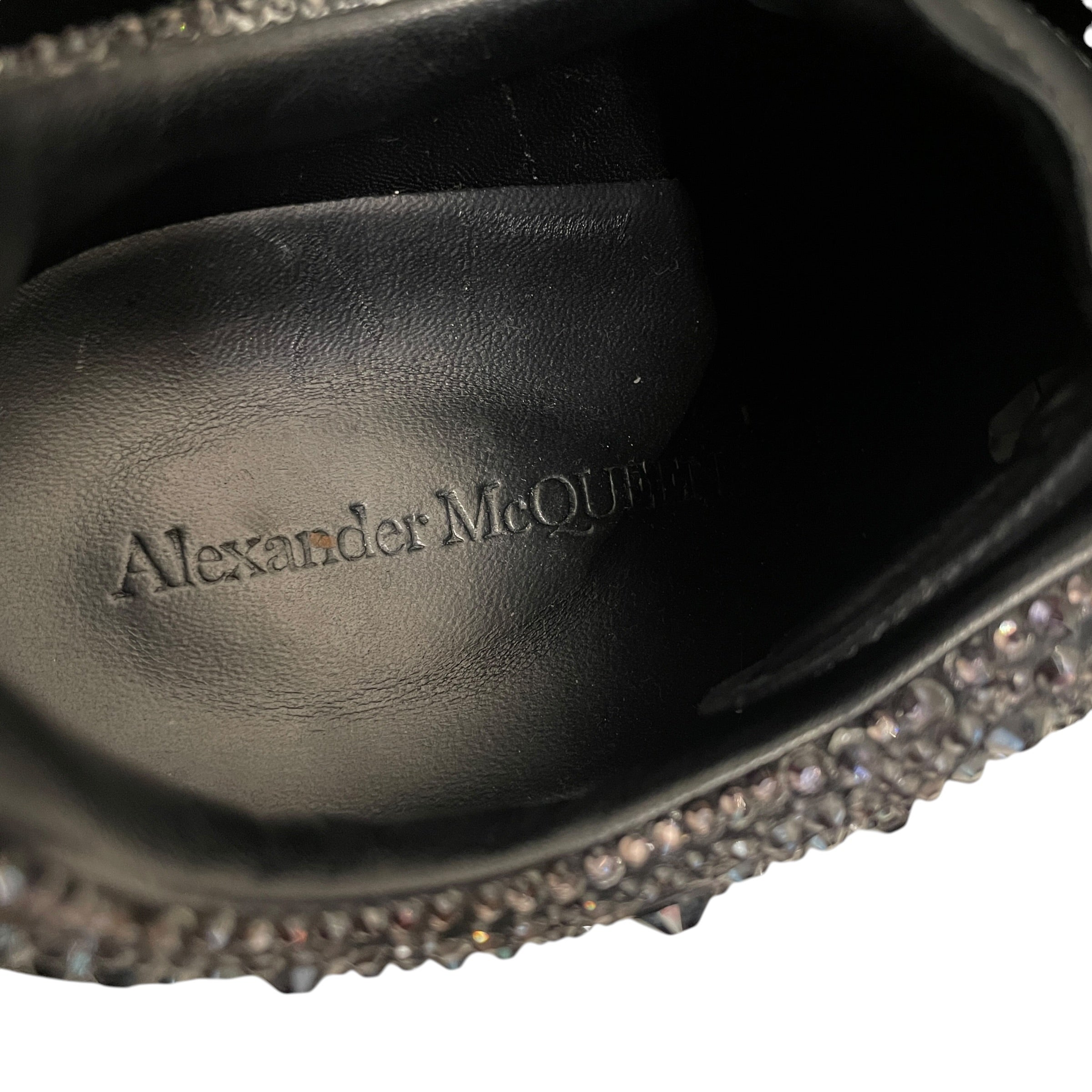 Alexander McQueen/Swarovski/Low-Sneakers/EU 43/Leather/BLK/FEW MISSING CRYSTALS view 4