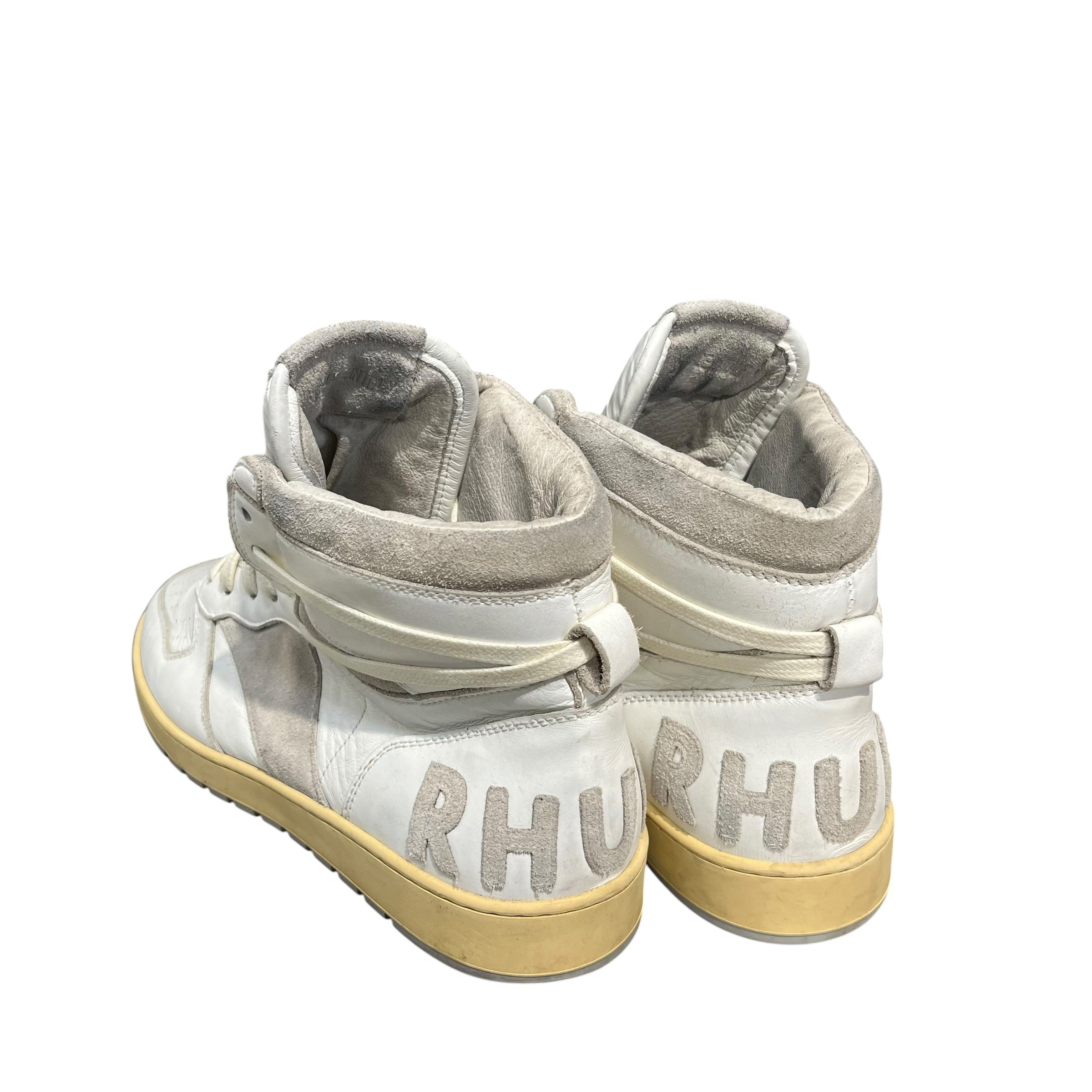 RHUDE/Hi-Sneakers/US 9/Leather/WHT/grey rhude back hit view 2