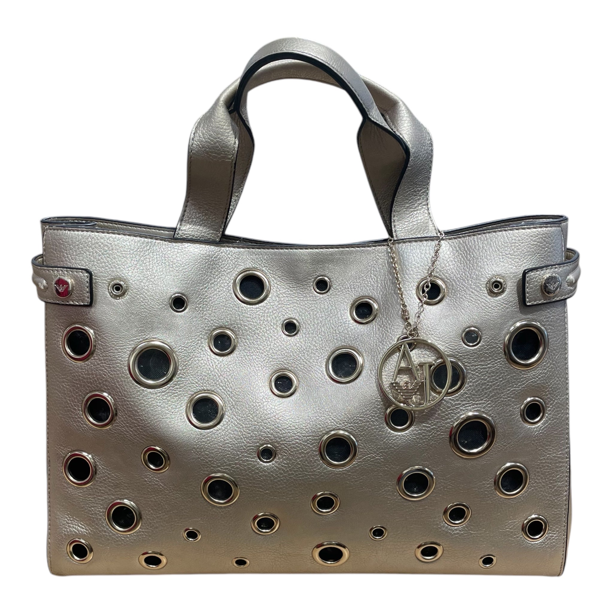 ARMANI JEANS/Hand Bag/Leather/CRM/eyelet bag view 1