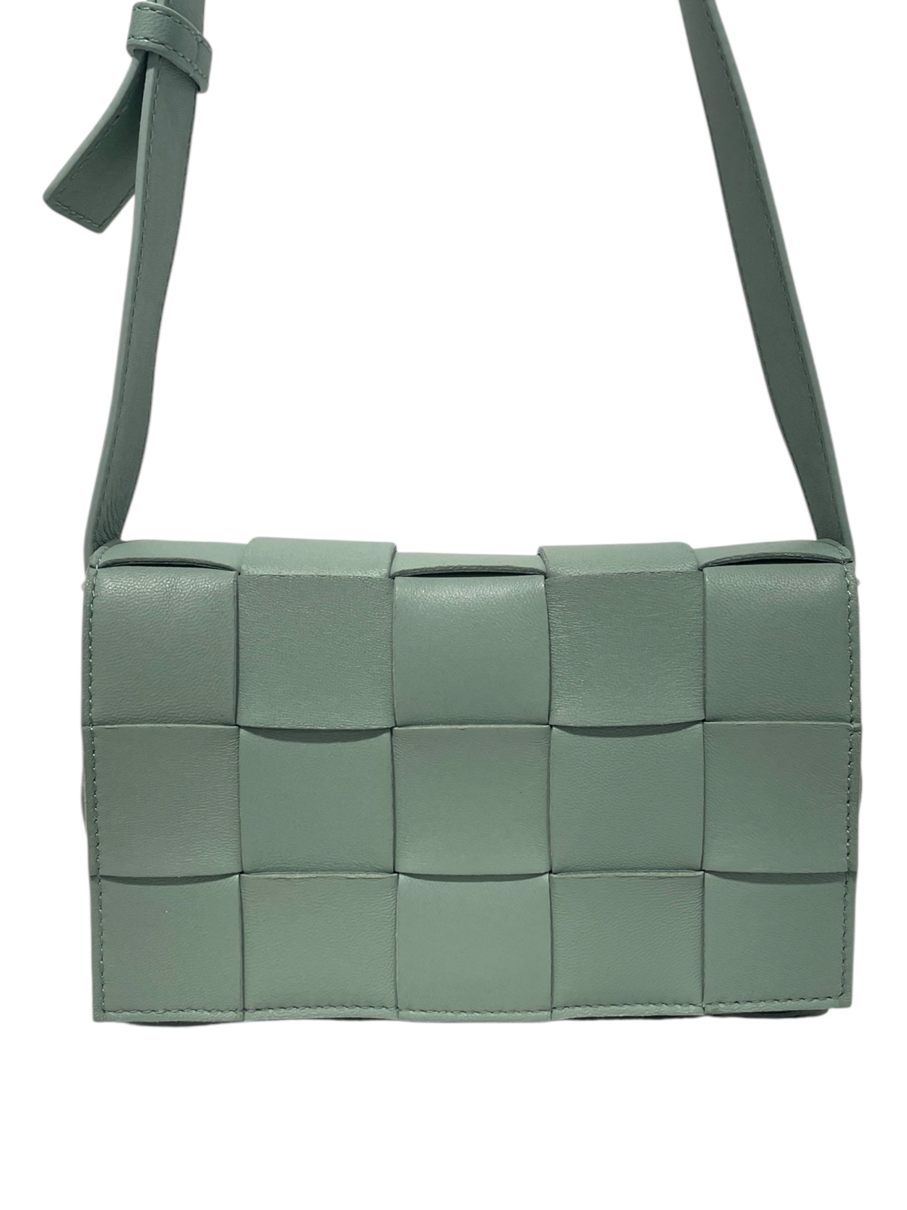 BOTTEGA VENETA/Cross Body Bag/M/Lambskin/GRN/Intrecciato Casette Bag view 2