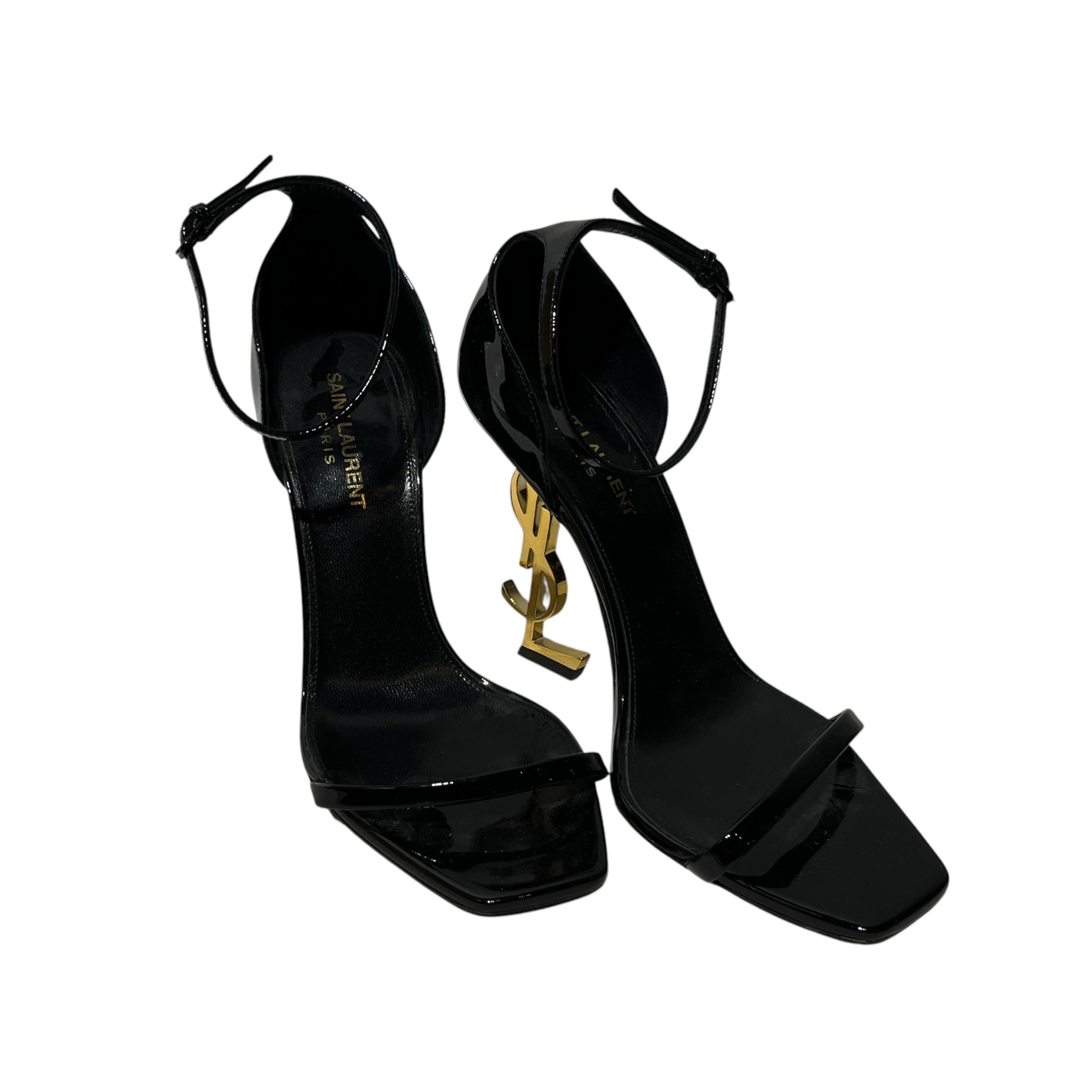 YVES SAINT LAURENT/Heels/EU 38.5/Leather/BLK/BROKEN HEEL TAB view 1
