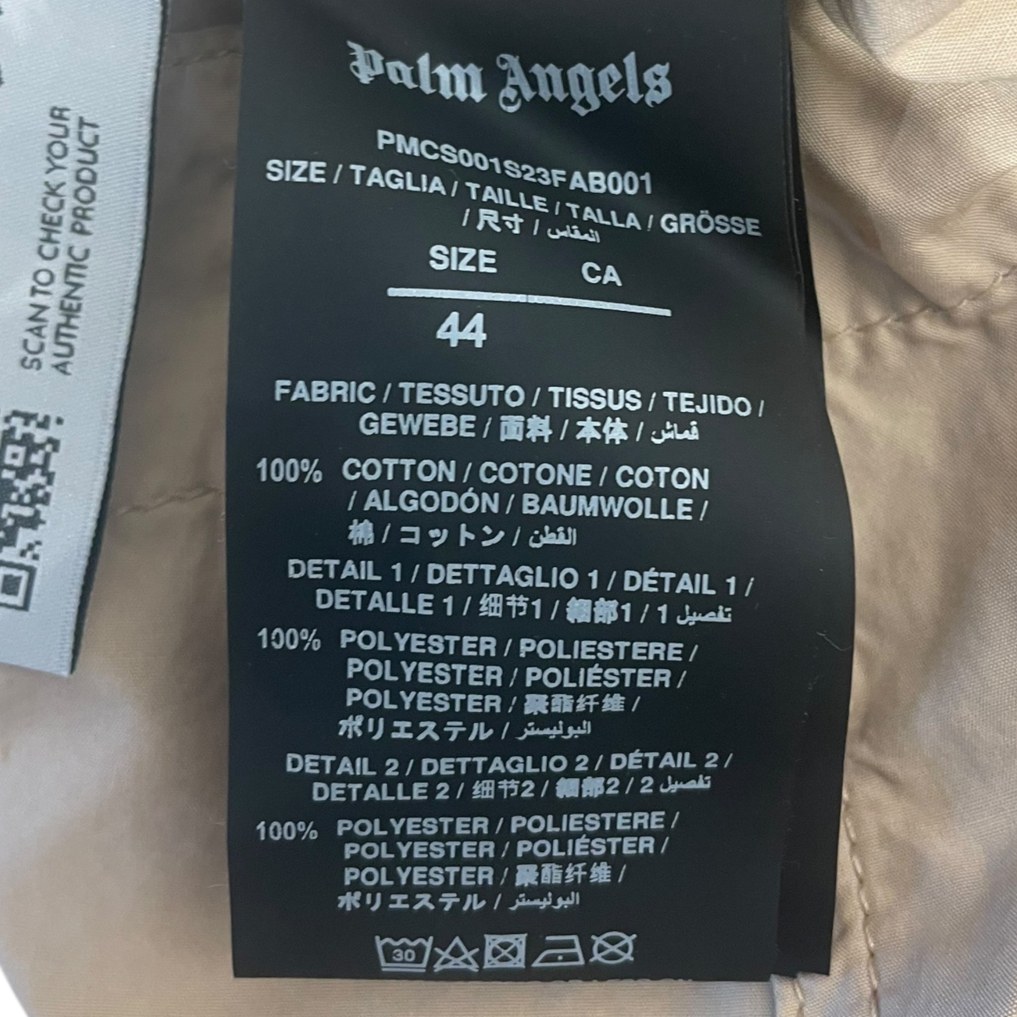 Palm Angels/Shorts/44/Cotton/KHK/#PMCS001S23FAB001/CARGOS view 4
