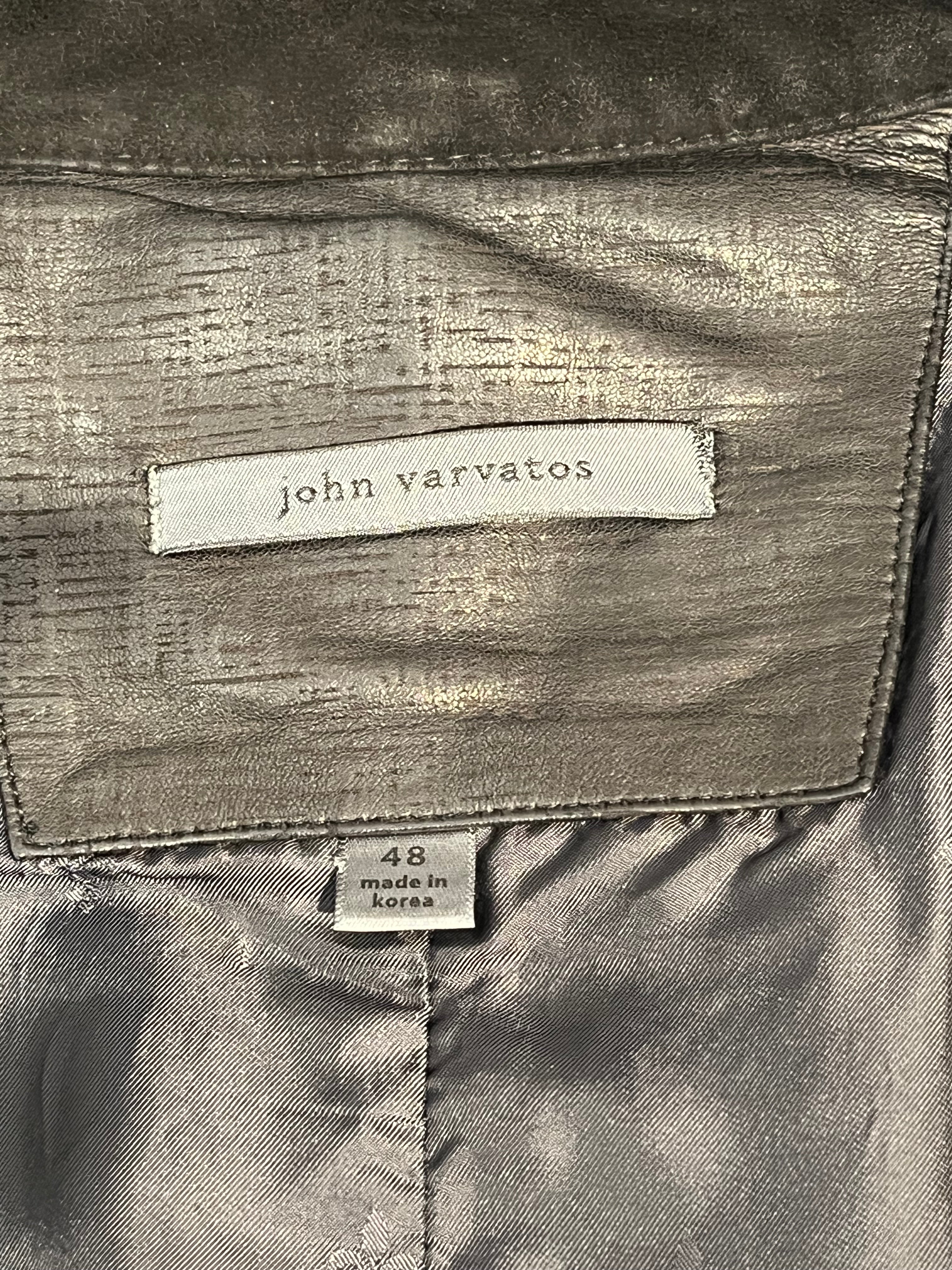 john varvatos/Leather Jkt/48/Leather/BLK/PATTERNED LEATHER COAT view 6