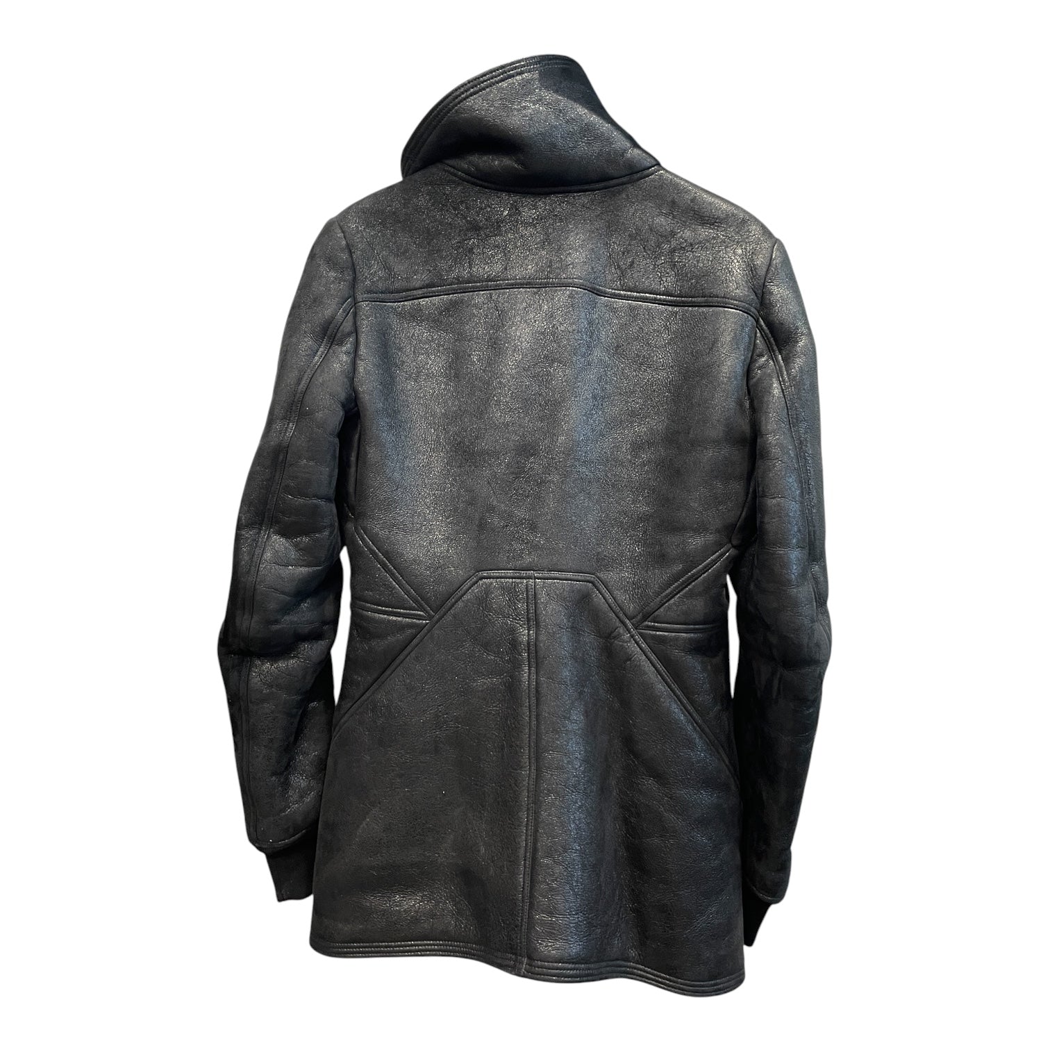 Rick Owens/Leather Jkt/S/Leather/BLK/LAMB LEATHER / ASYMETRIC ZIP view 2