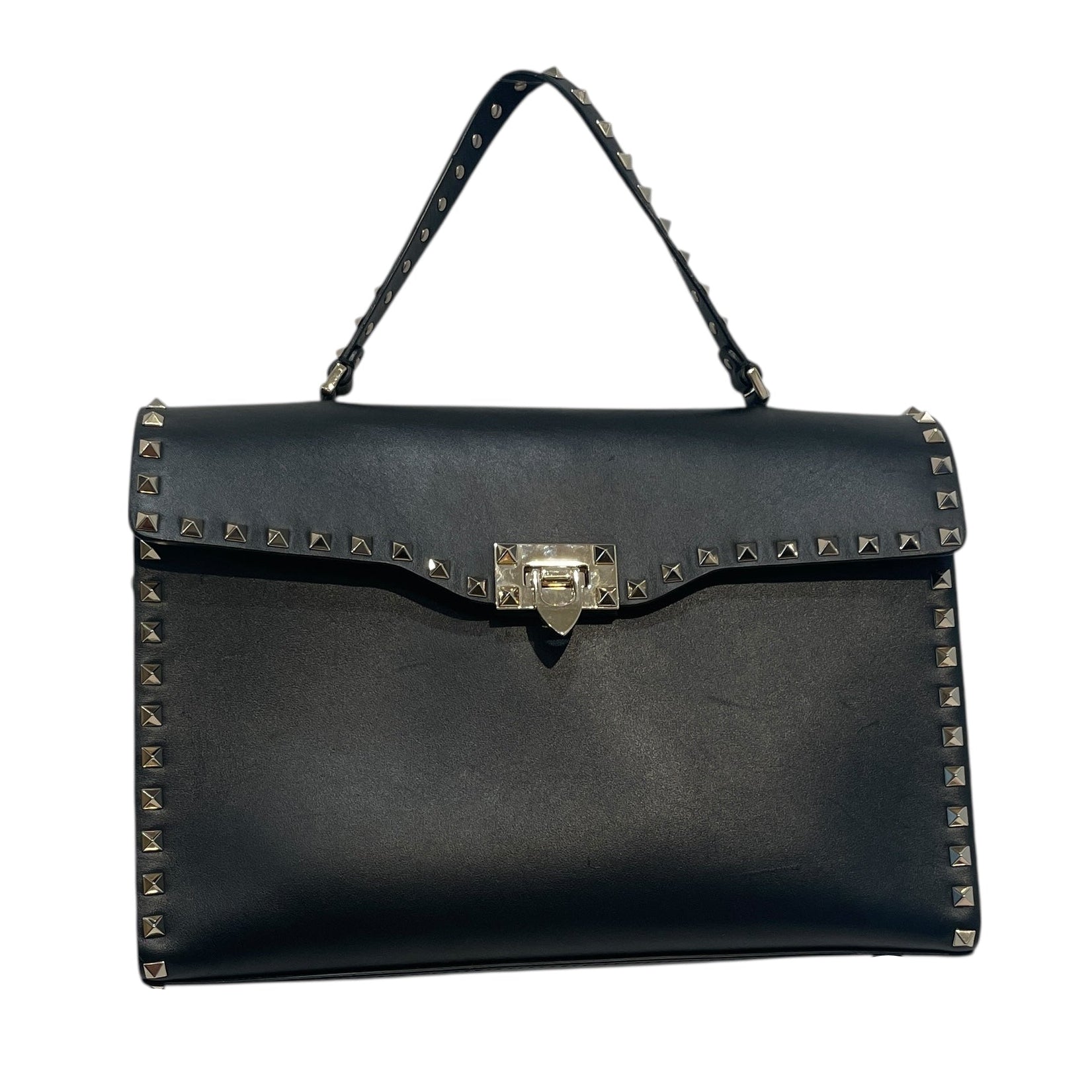 VALENTINO GARAVANI/Cross Body Bag/Leather/BLK/Rockstud Shoulder Bag Studded view 1