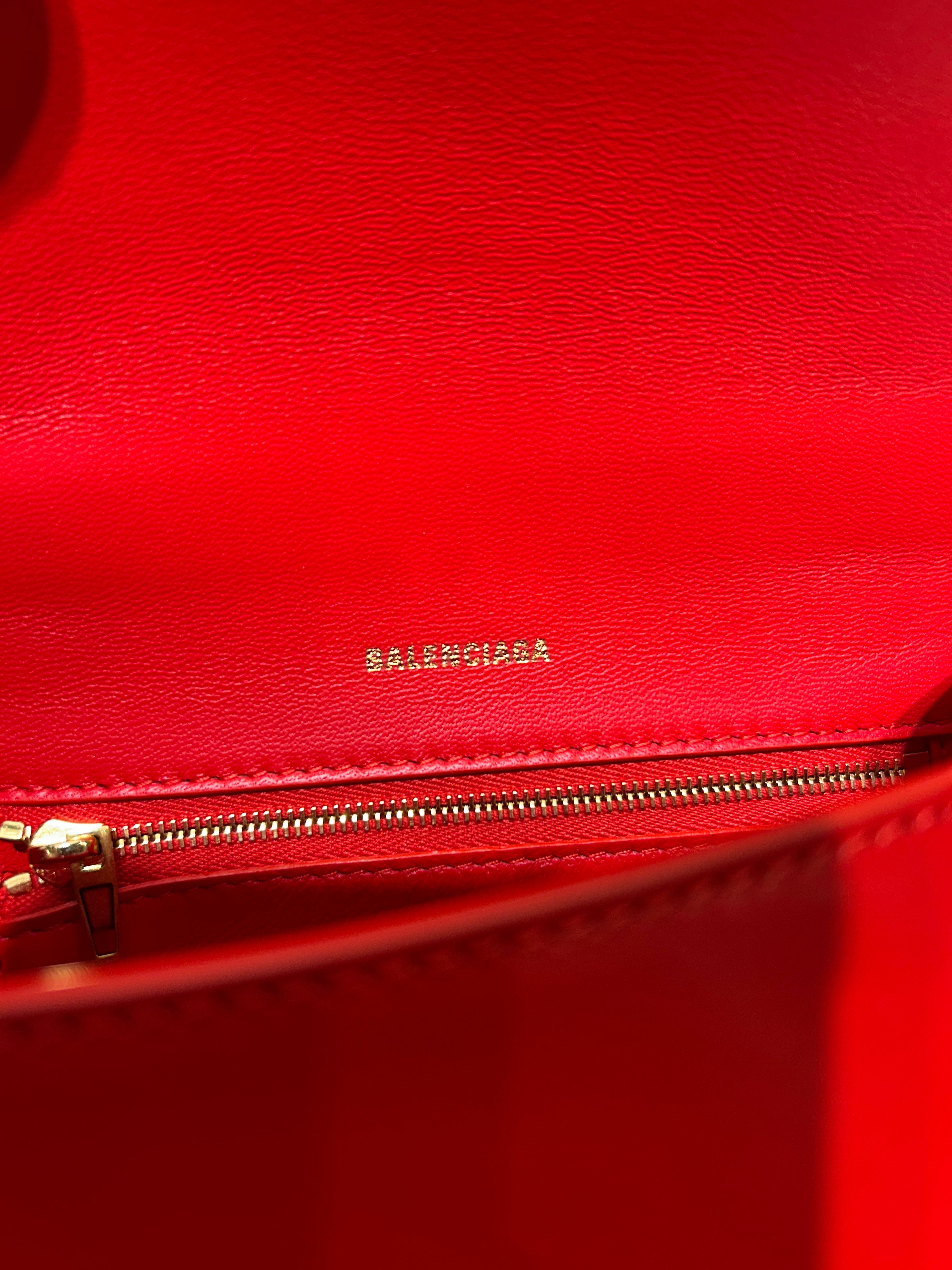 BALENCIAGA/Cross Body Bag/Leather/RED/HOURGLASS CHERRY RED GLD HRDWR view 5