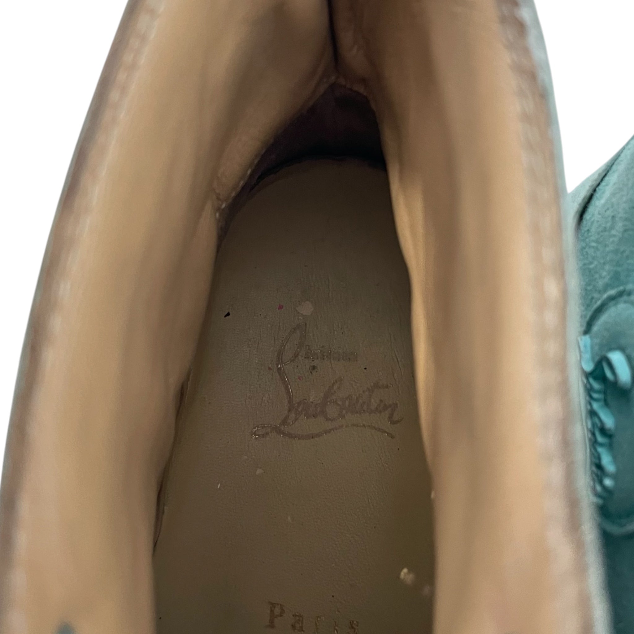 Christian Louboutin/Hi-Sneakers/EU 44/Suede/GRN/mint green suede spike view 3