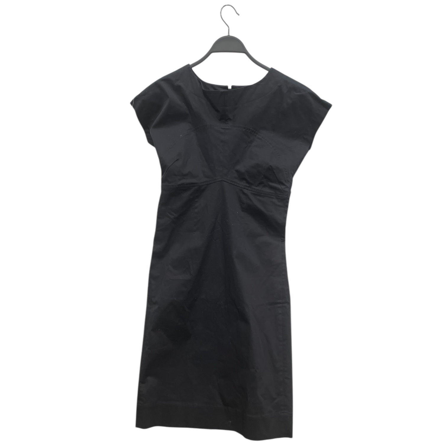 JIL SANDER/SL Dress/36/Cotton/BLK/PANELED SHOULDER SLEEVE DRESS view 1