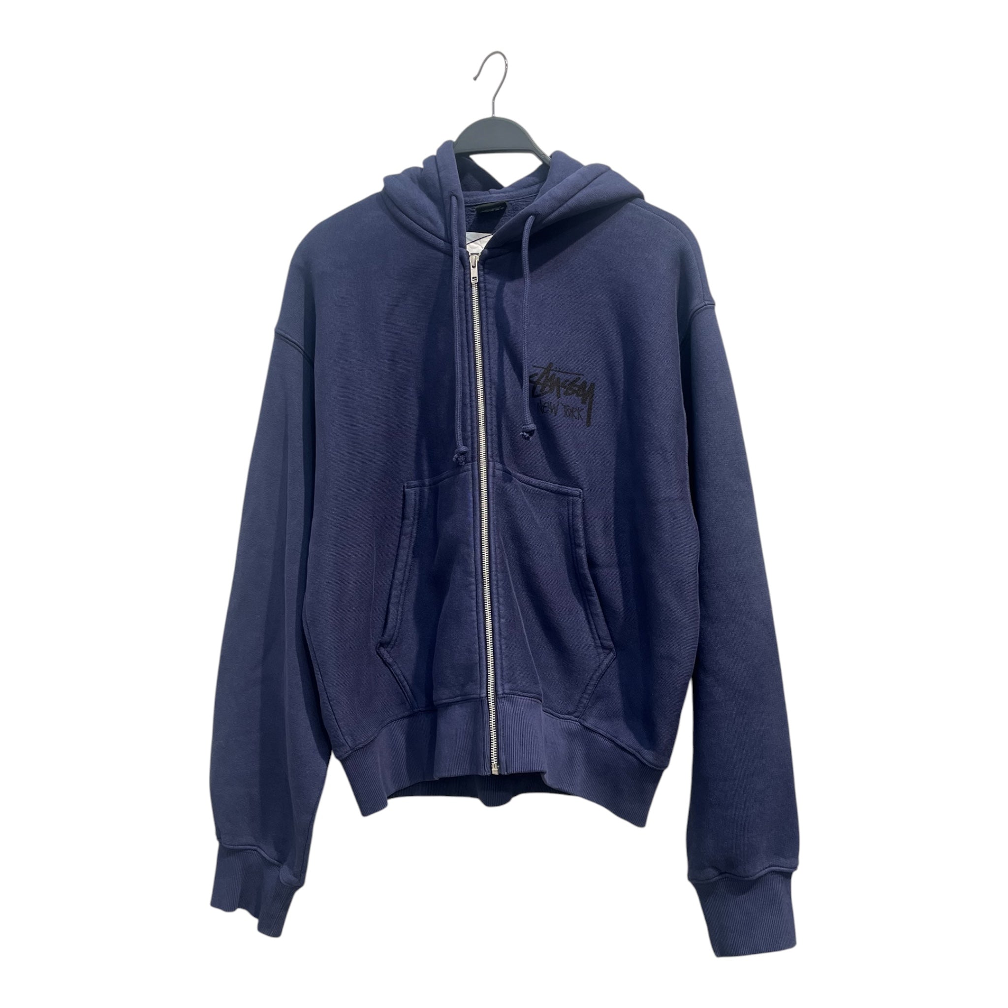 STUSSY/Hoodie/L/Cotton/NVY/nyc graphic damage inside view 1