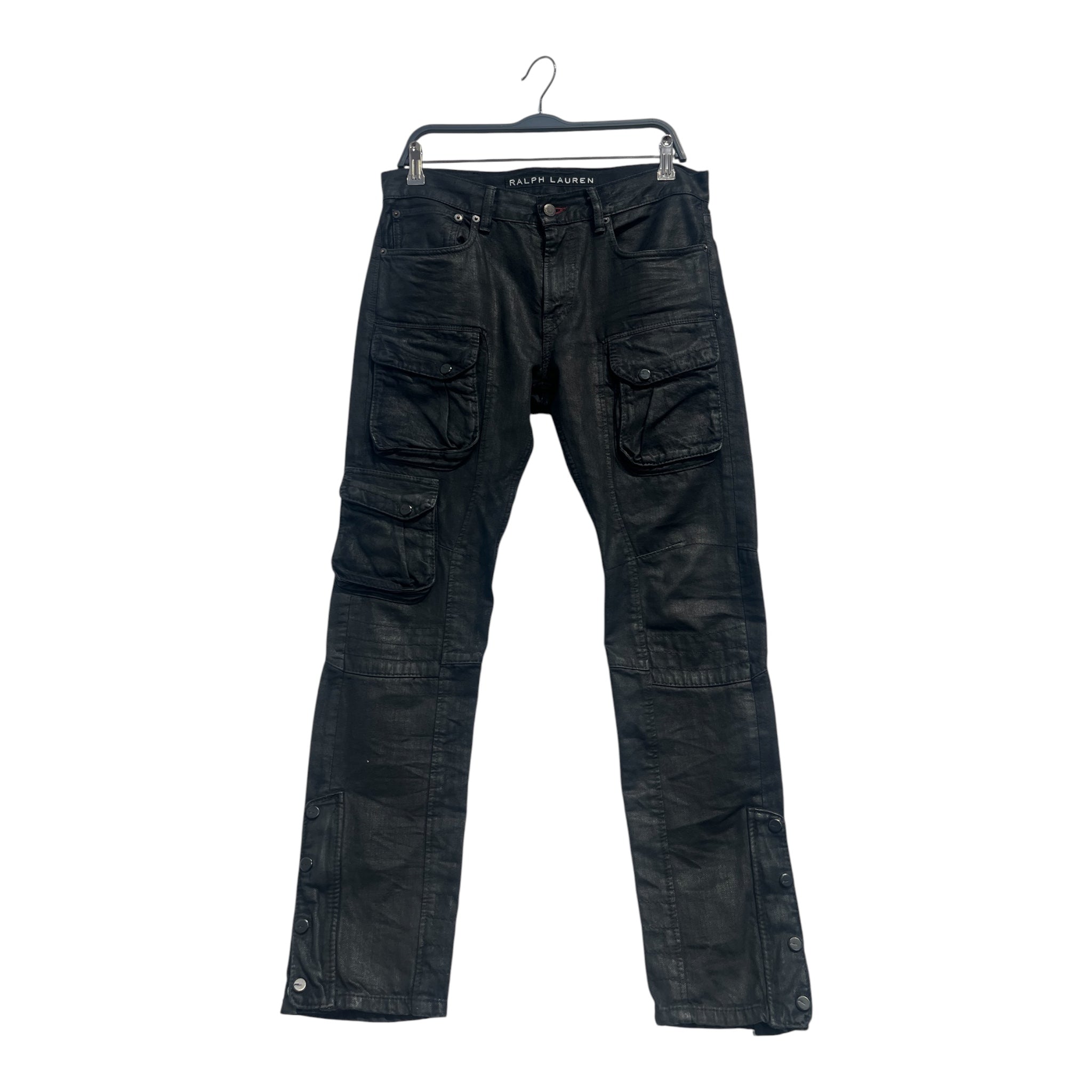 POLO RALPH LAUREN/Cargo Pants/31/Cotton/BLK/waxed denim view 1