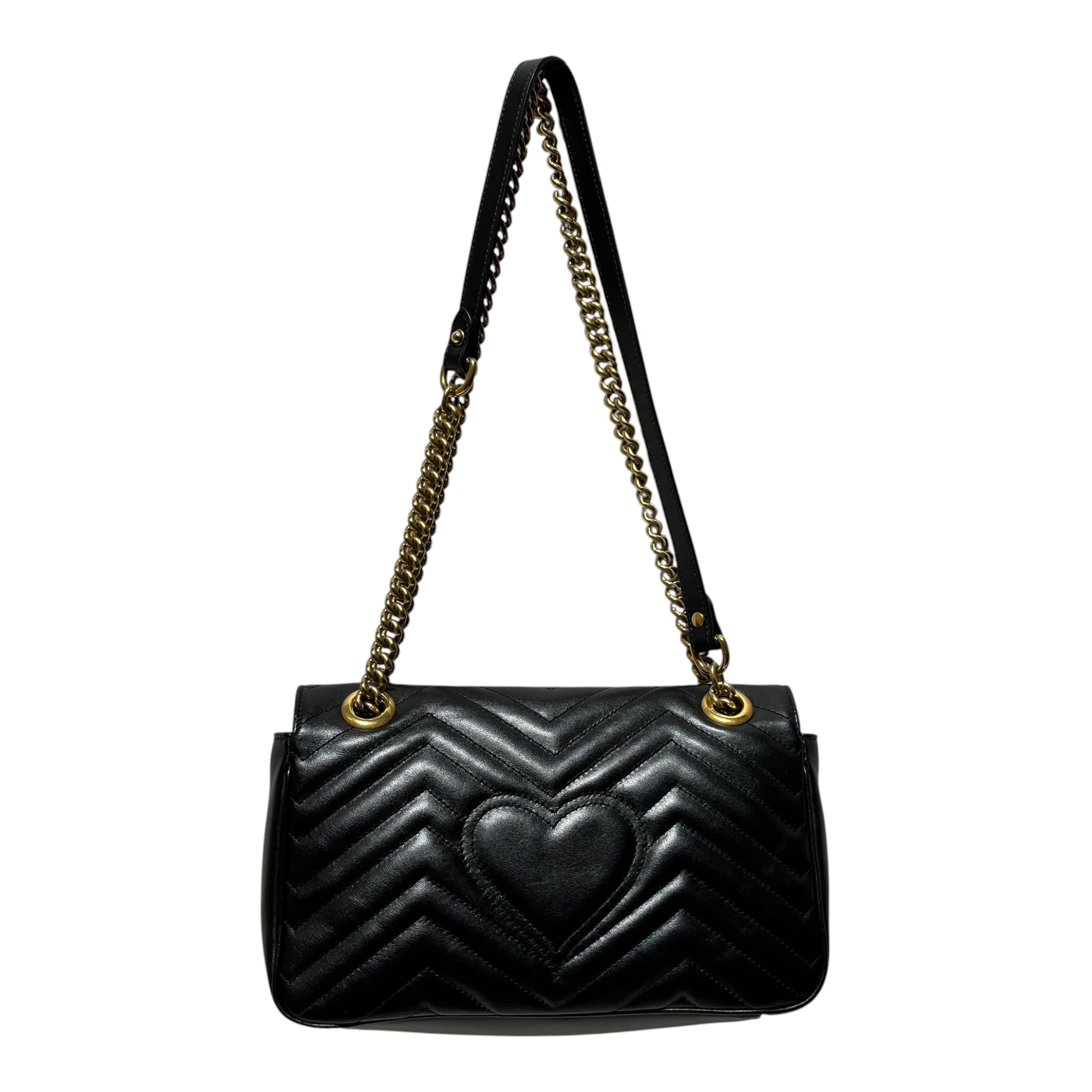 GUCCI/Cross Body Bag/Leather/BLK/gg marmont heart back view 2