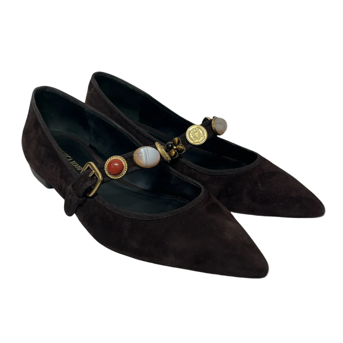 VERONICA BEARD/Flat Shoes/US 8/Suede/BRW/Embellished view 1