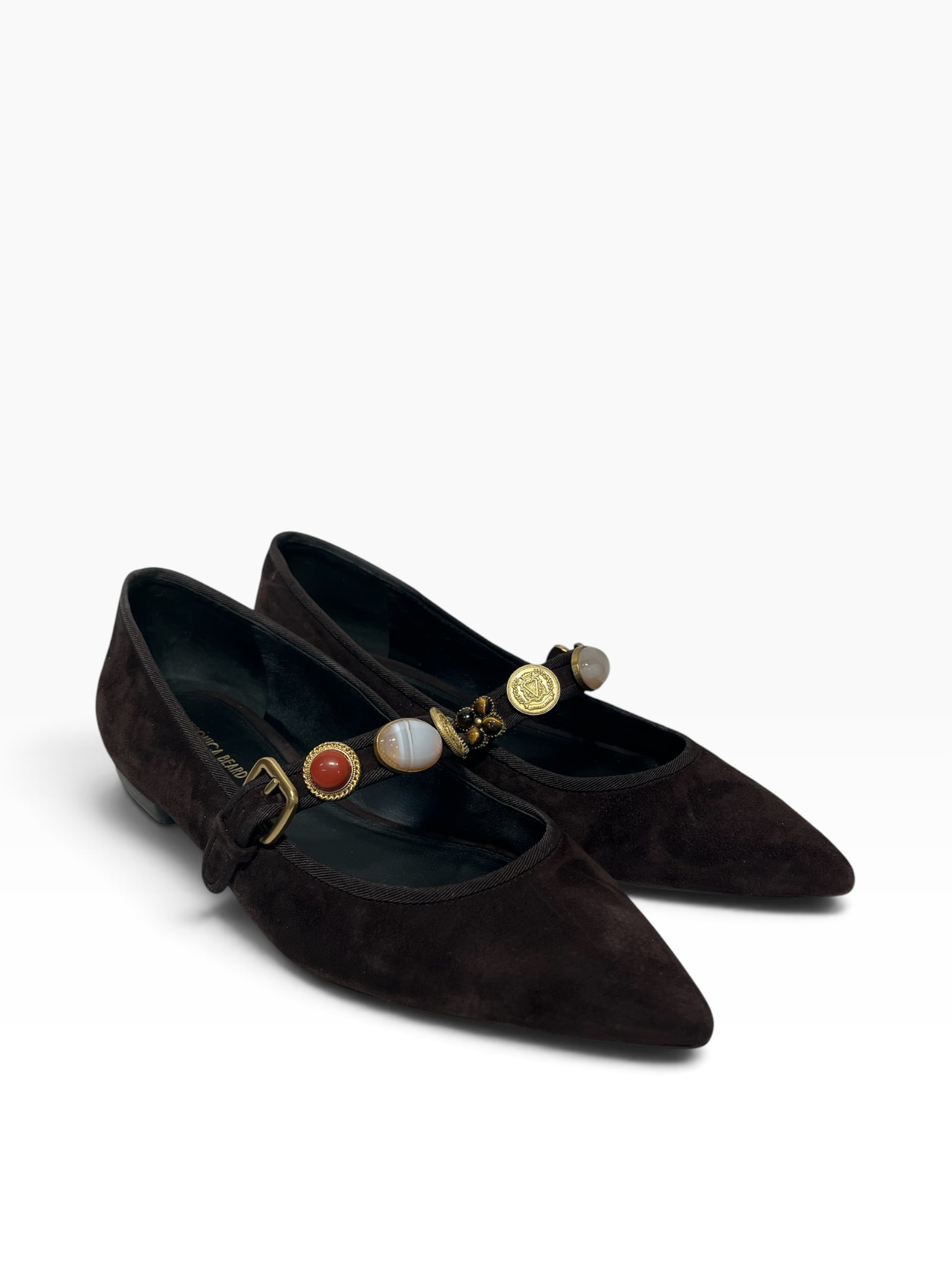 VERONICA BEARD/Flat Shoes/US 8/Suede/BRW/Embellished view 1