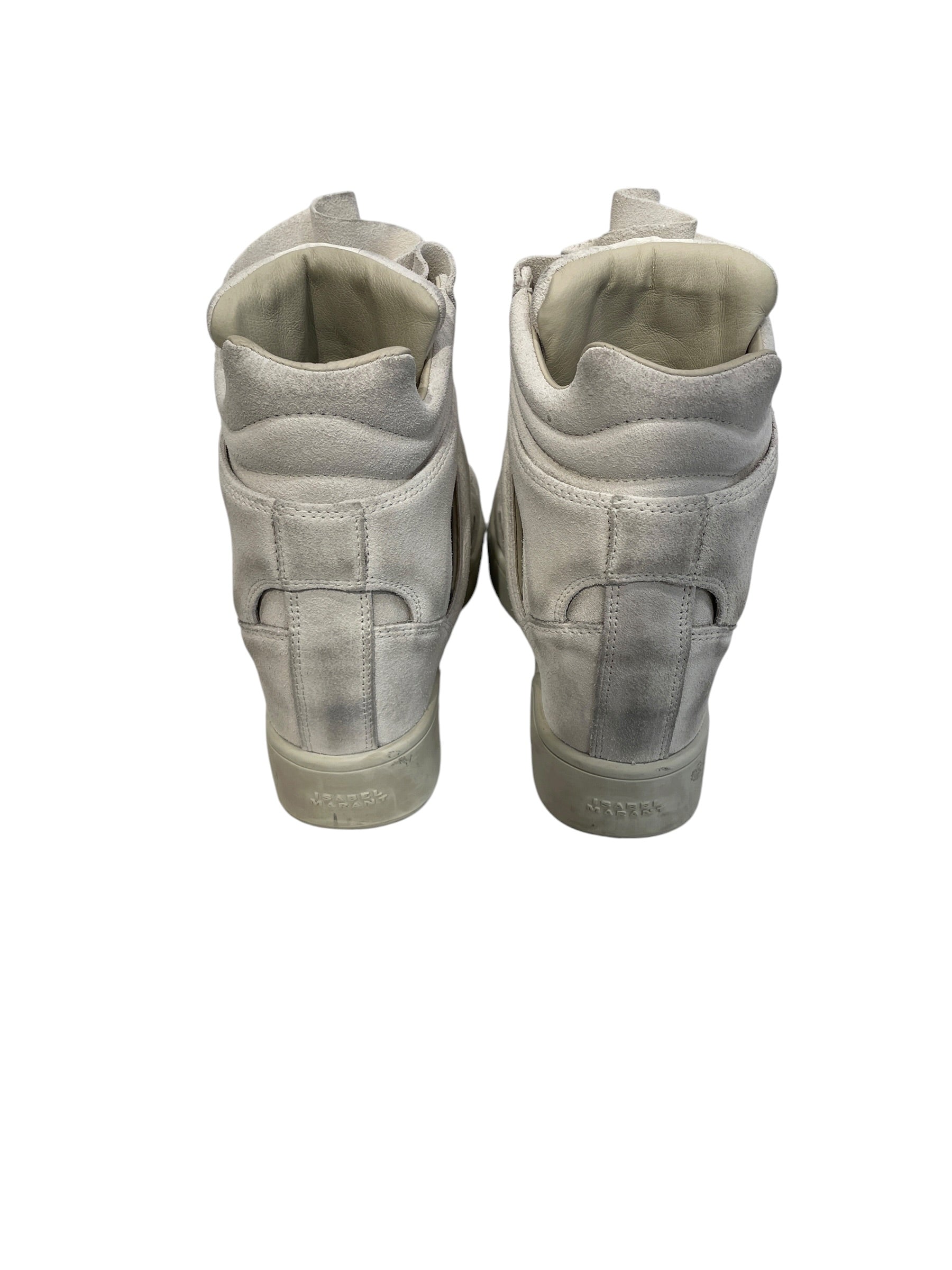 ISABEL MARANT/Hi-Sneakers/US 7/Suede/BEG/wedge sneakers/velcro view 5