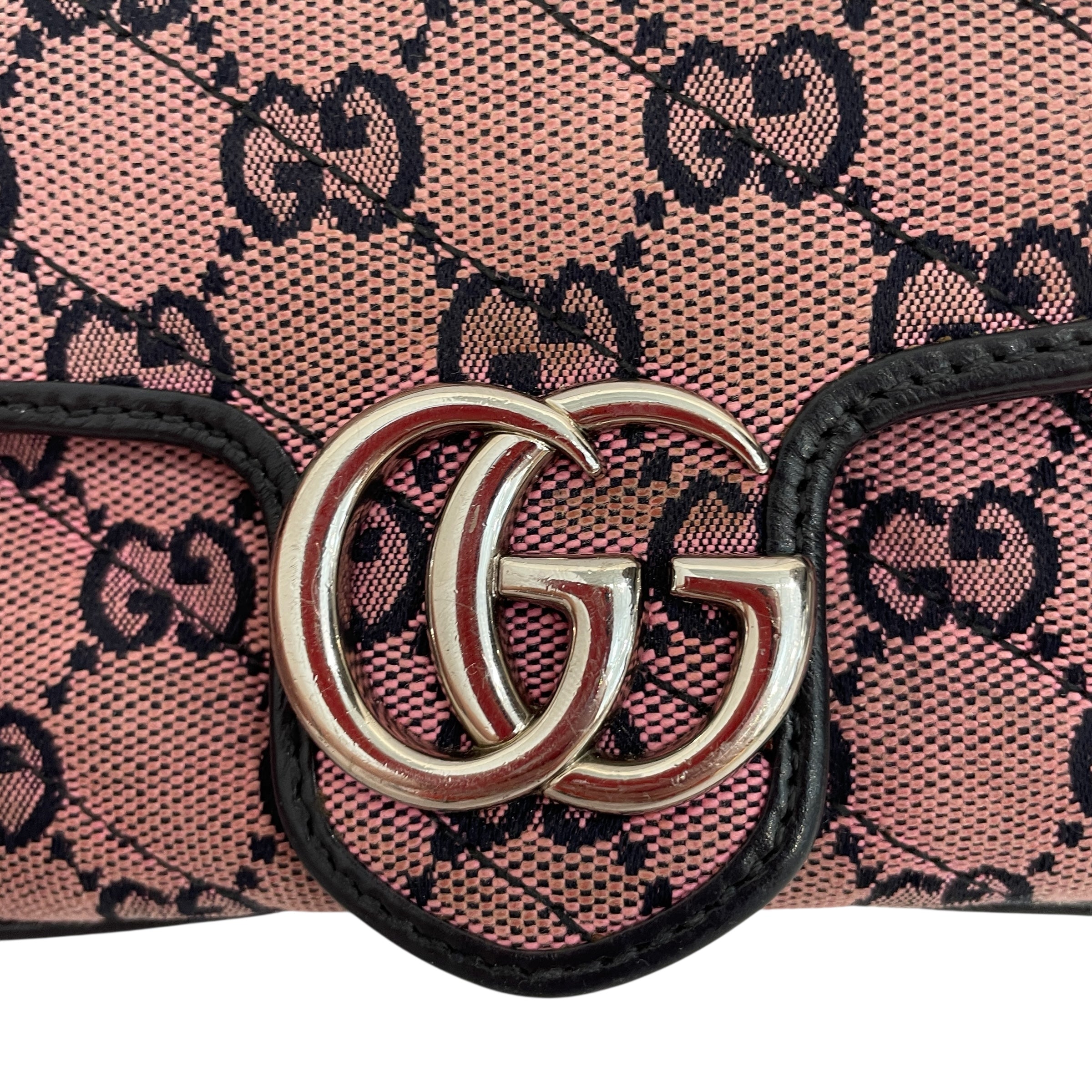 GUCCI/Cross Body Bag/Monogram/PNK/MATELASSE GG MARMONT SUPER MIN view 6