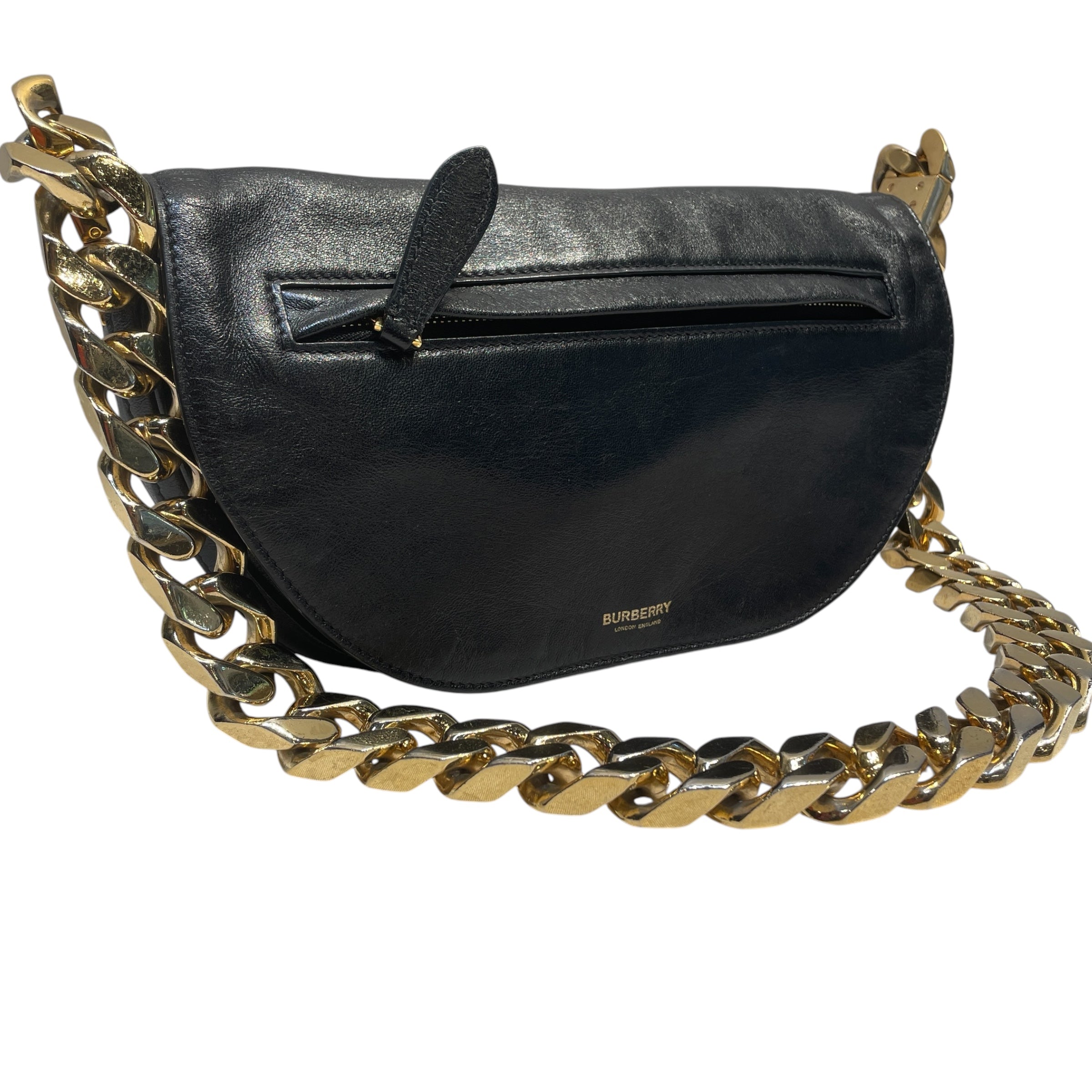 BURBERRY/Hand Bag/Leather/BLK/OLYMPIA view 3