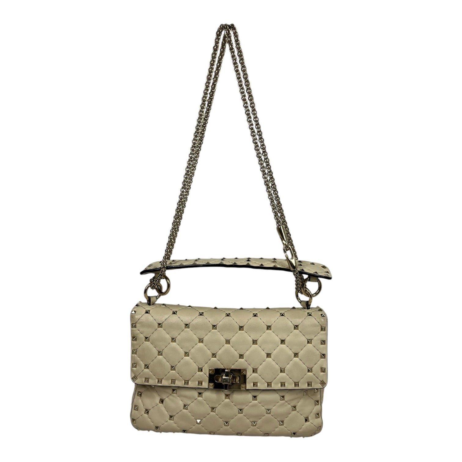 VALENTINO GARAVANI/Cross Body Bag/Leather/CRM/Rockstud Spike view 1