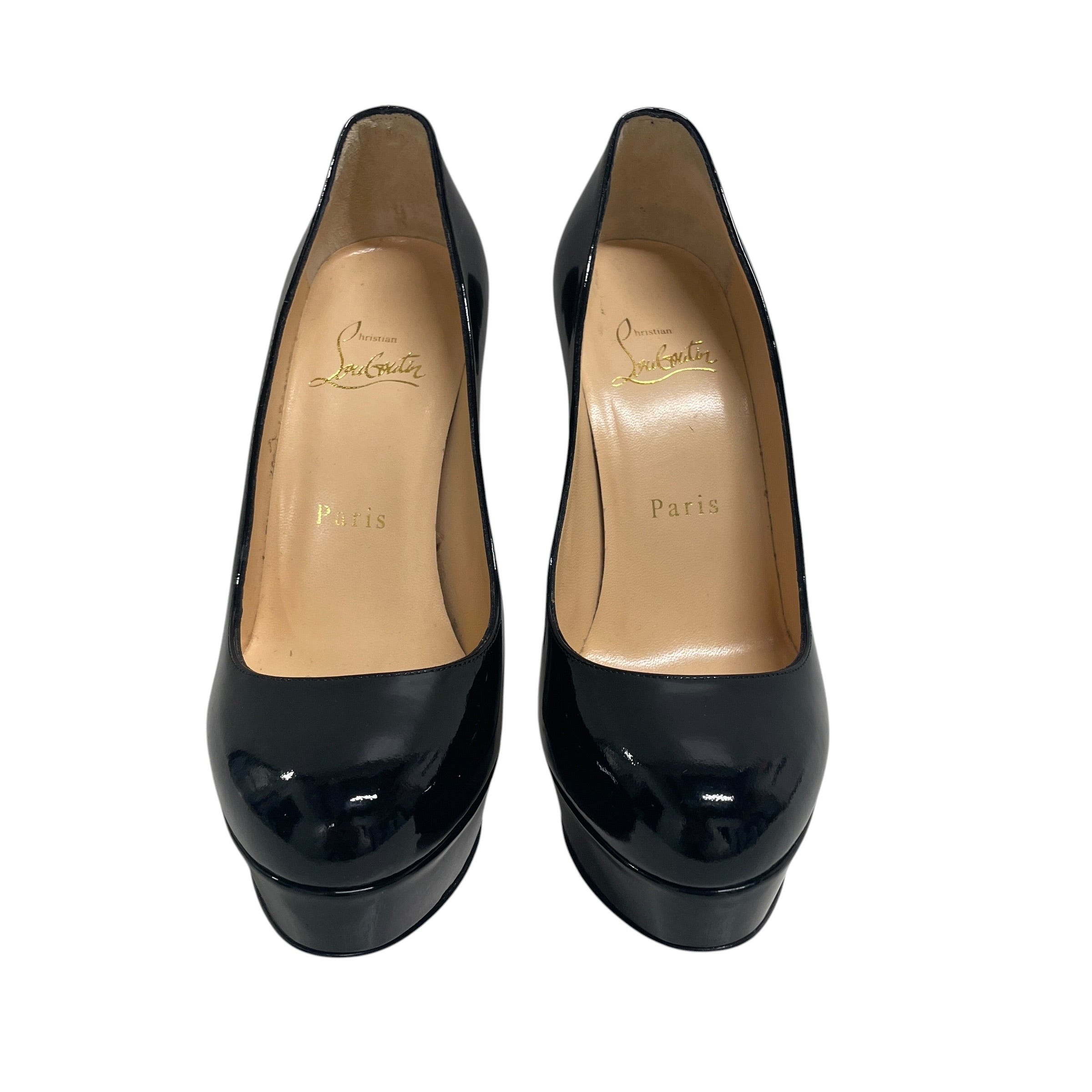 Christian Louboutin/Heels/US 5.5/Leather/BLK/BLK HEEL/BEIGE SOLE view 2