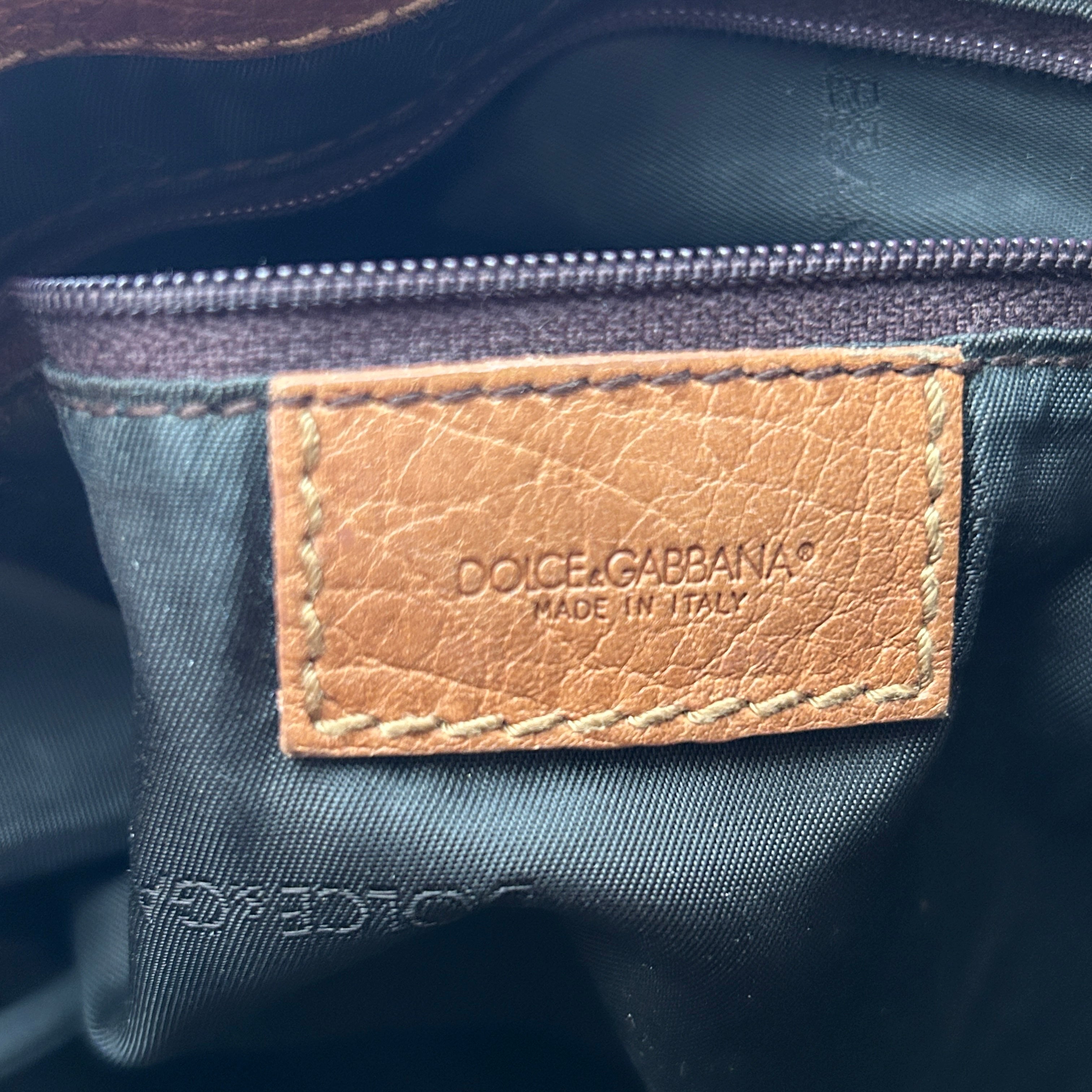 DOLCE&GABBANA/Tote Bag/Suede/BEG/D&G keychain view 5