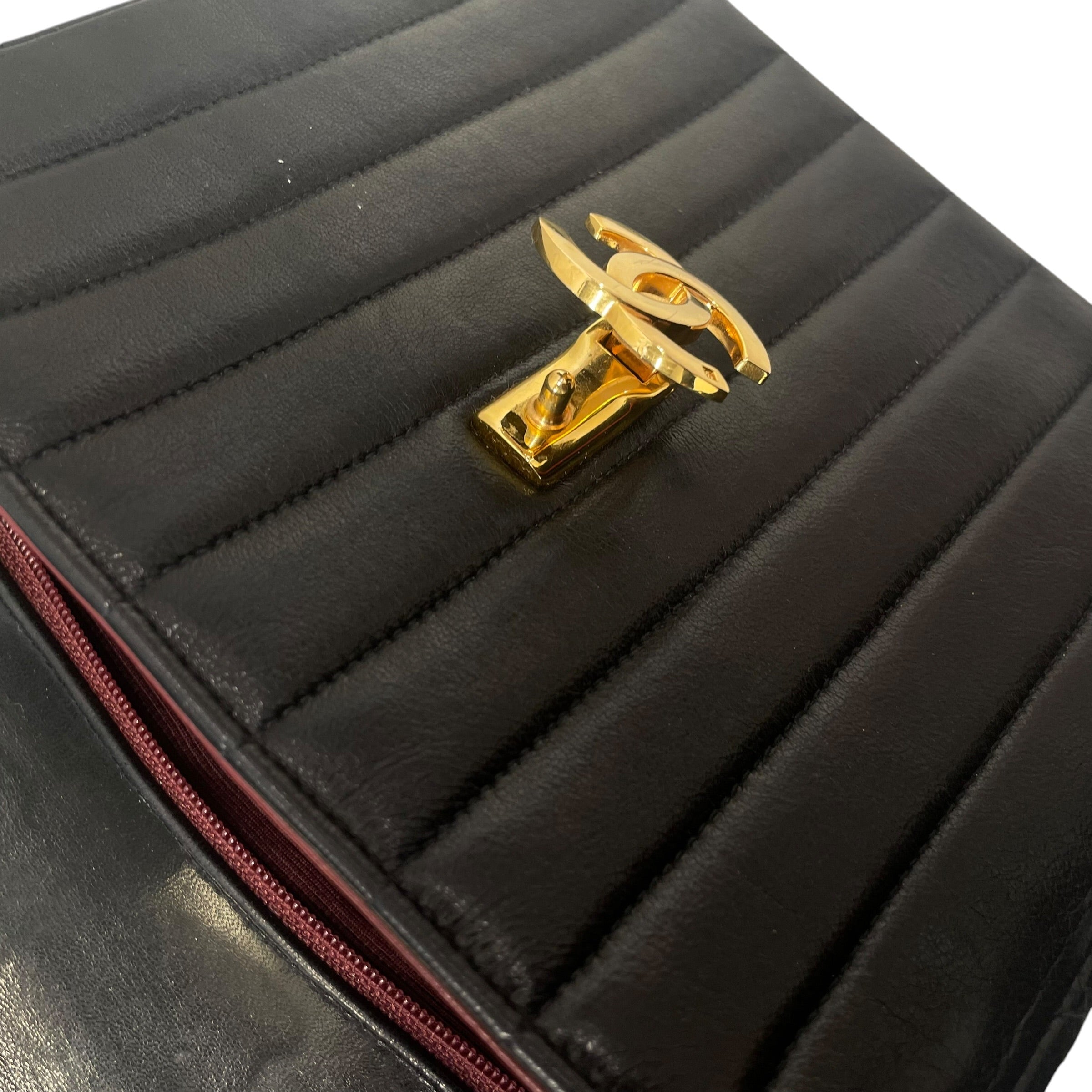 CHANEL/Hand Bag/Leather/BLK/coco handle/ gld CC view 3