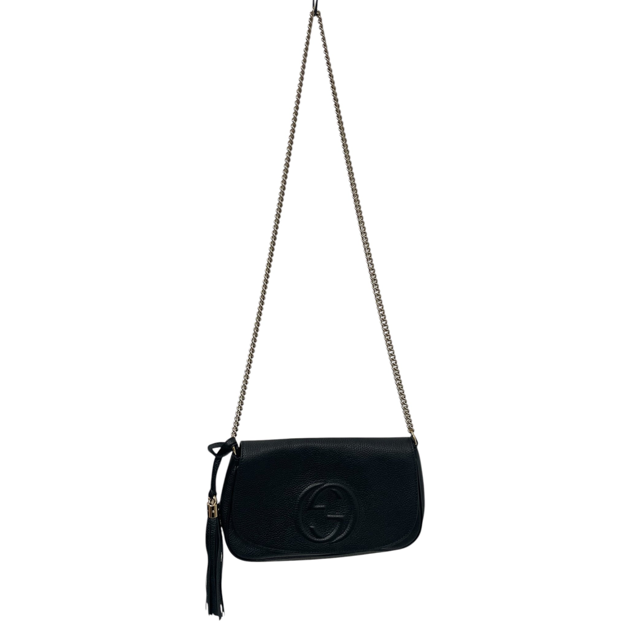 GUCCI/Cross Body Bag/Leather/BLK/GOLD CHAIN SOHO view 1