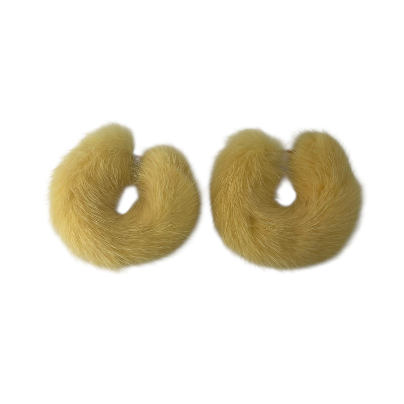 WILD AND WOOLY/Earrings/Fur/YEL/MINK CIRCLE EARRING