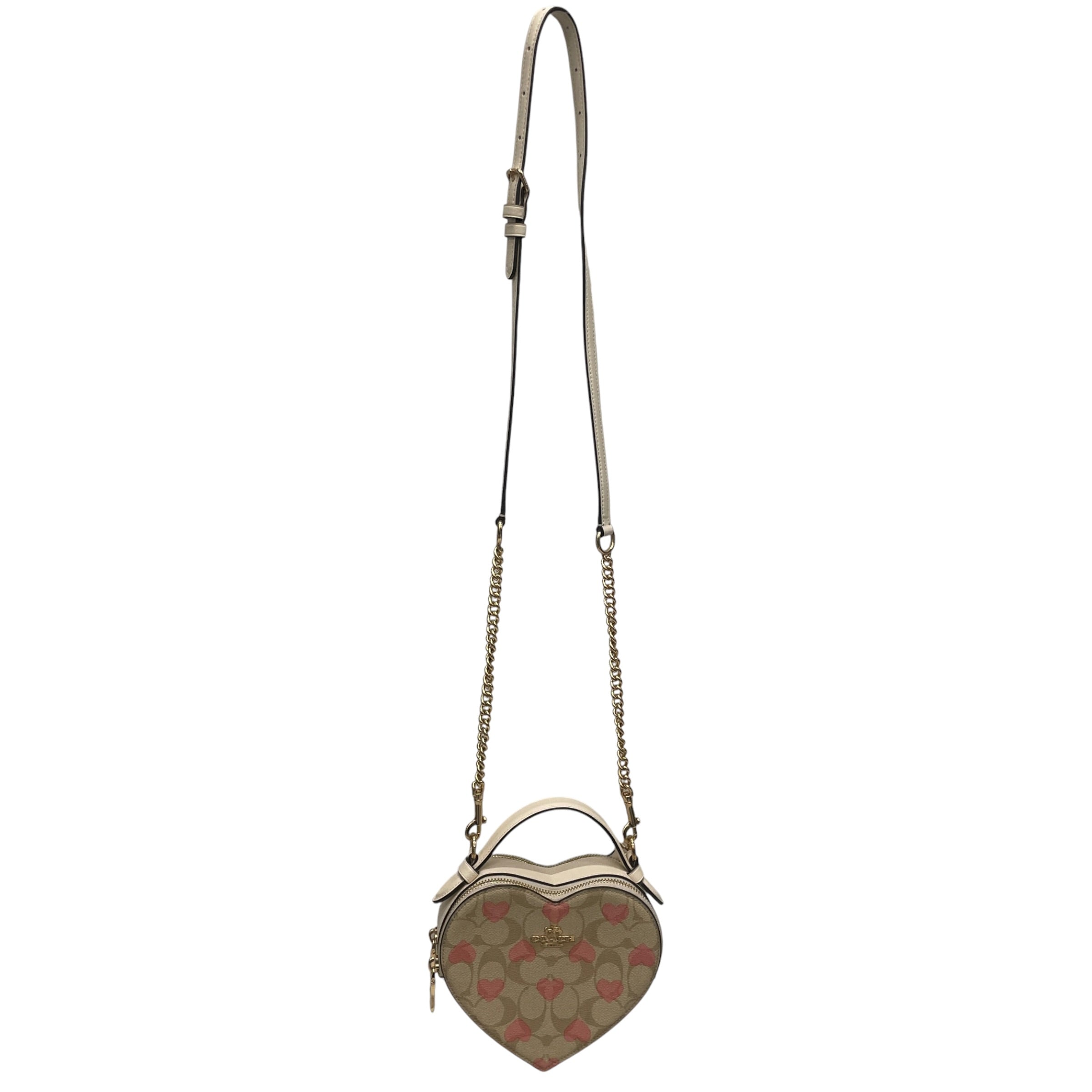 COACH/Bag/Monogram/Leather/BEG/heart crossbody/top handle <3 view 1