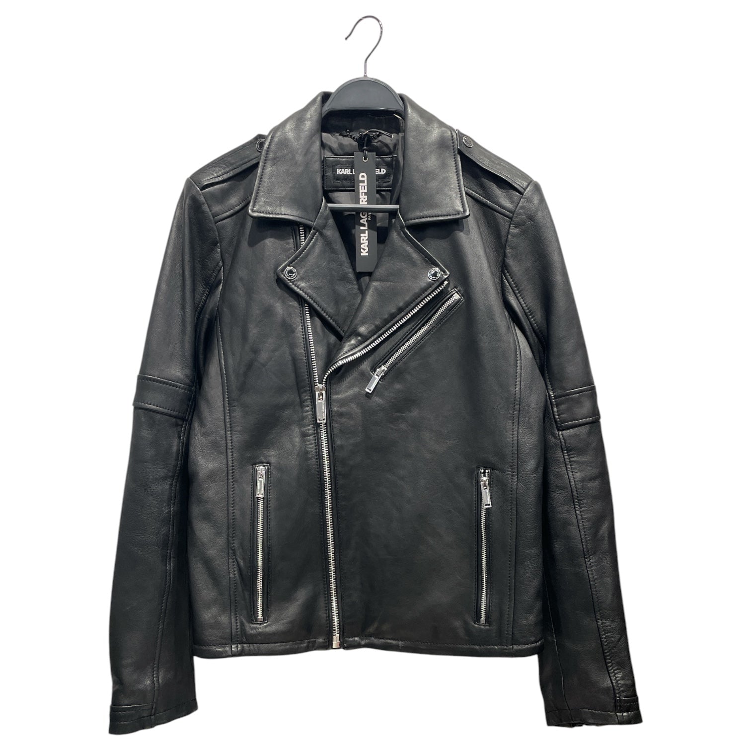 KARL LAGERFELD/Leather Jkt/S/Leather/BLK/Lagerfeld Moto Jacket view 1
