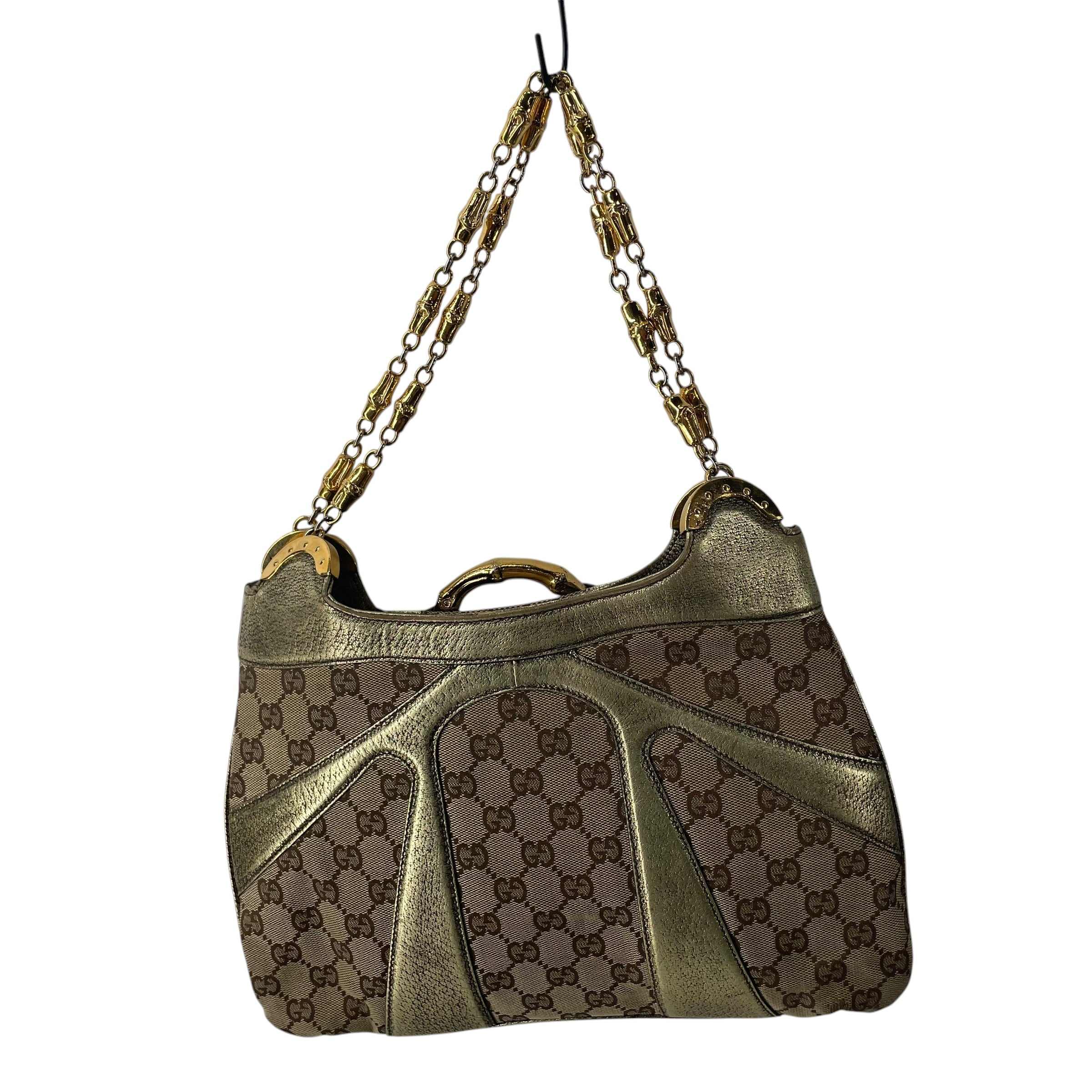 GUCCI/Bag/Monogram/Cotton/GLD/GUCCI BAMBOO RING SHOULDER BAG view 2