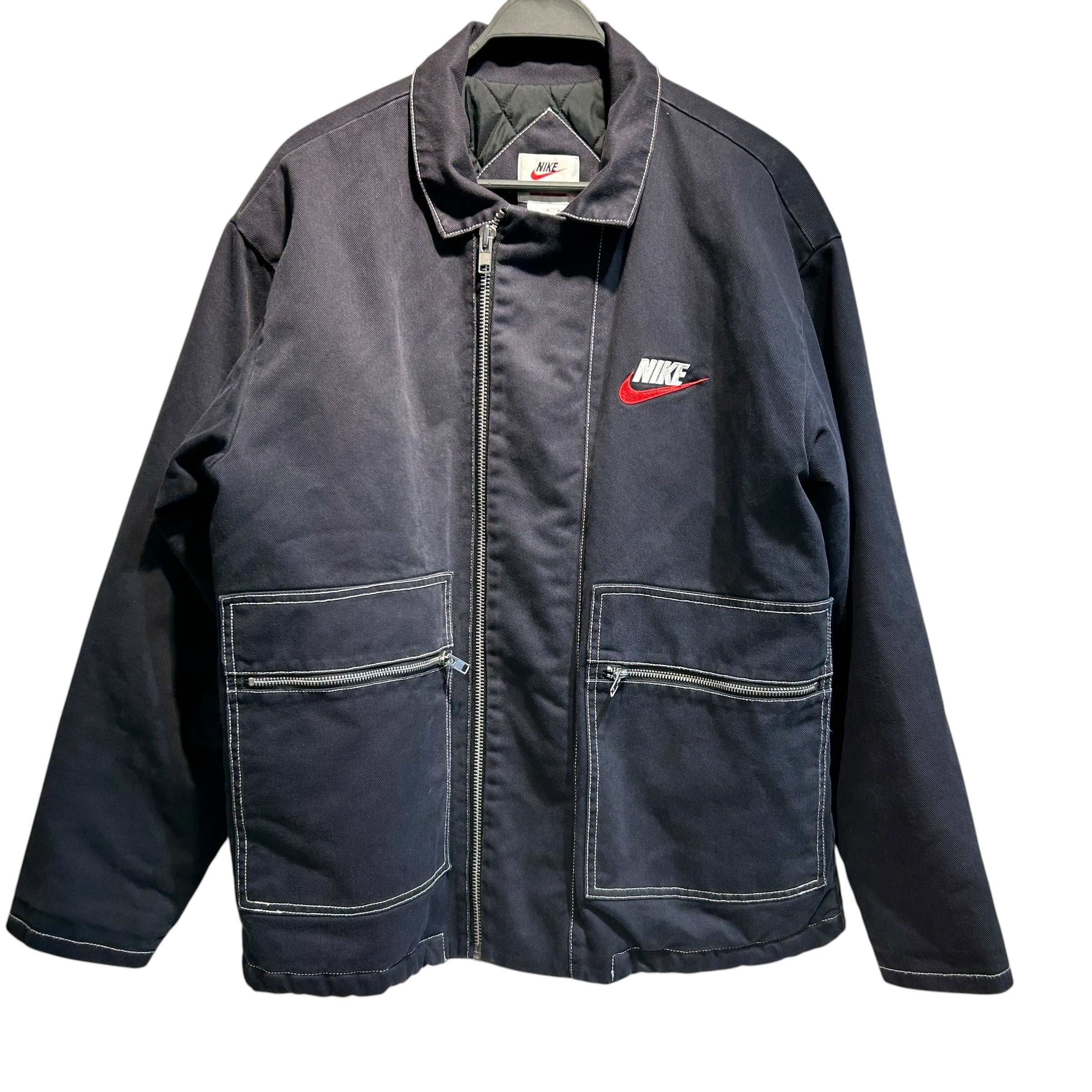 Supreme/NIKE/Quilted Jkt/L/Cotton/BLK/contrast stitch work jkt view 1