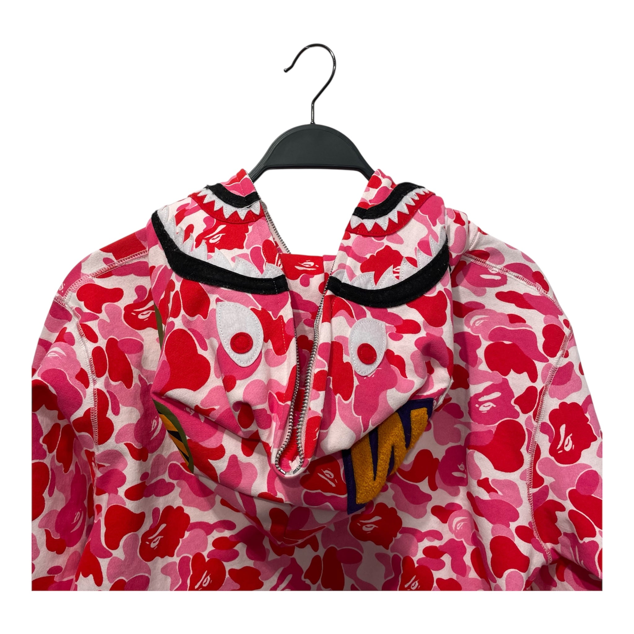 A BATHING APE/Zip Up Hoodie/M/All Over Print/Cotton/PNK/abc camo shark full zip up view 3
