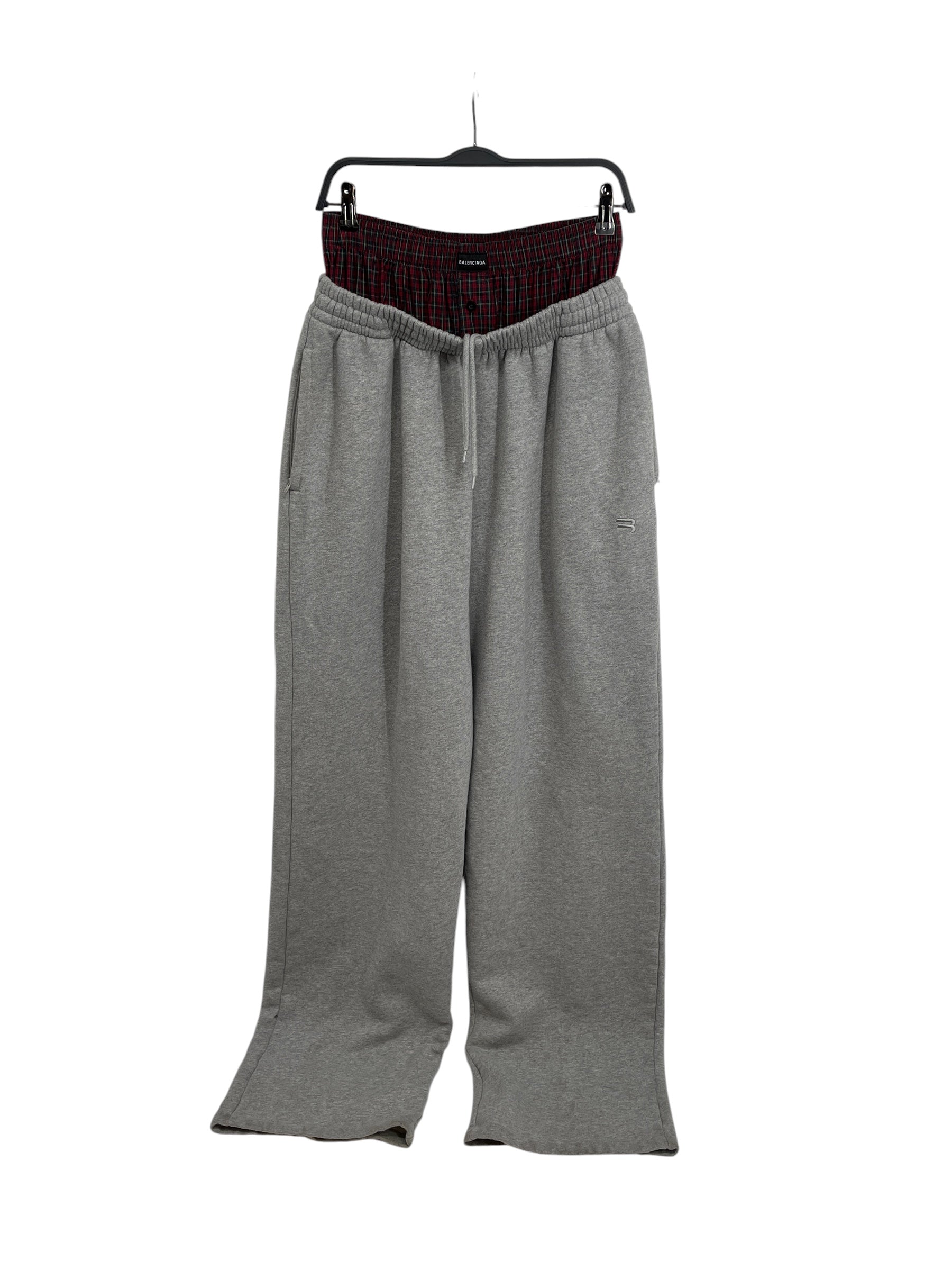 BALENCIAGA/Pants/S/Cotton/GRY/FW21 DOUBLE WAIST SWEATPANTS view 1