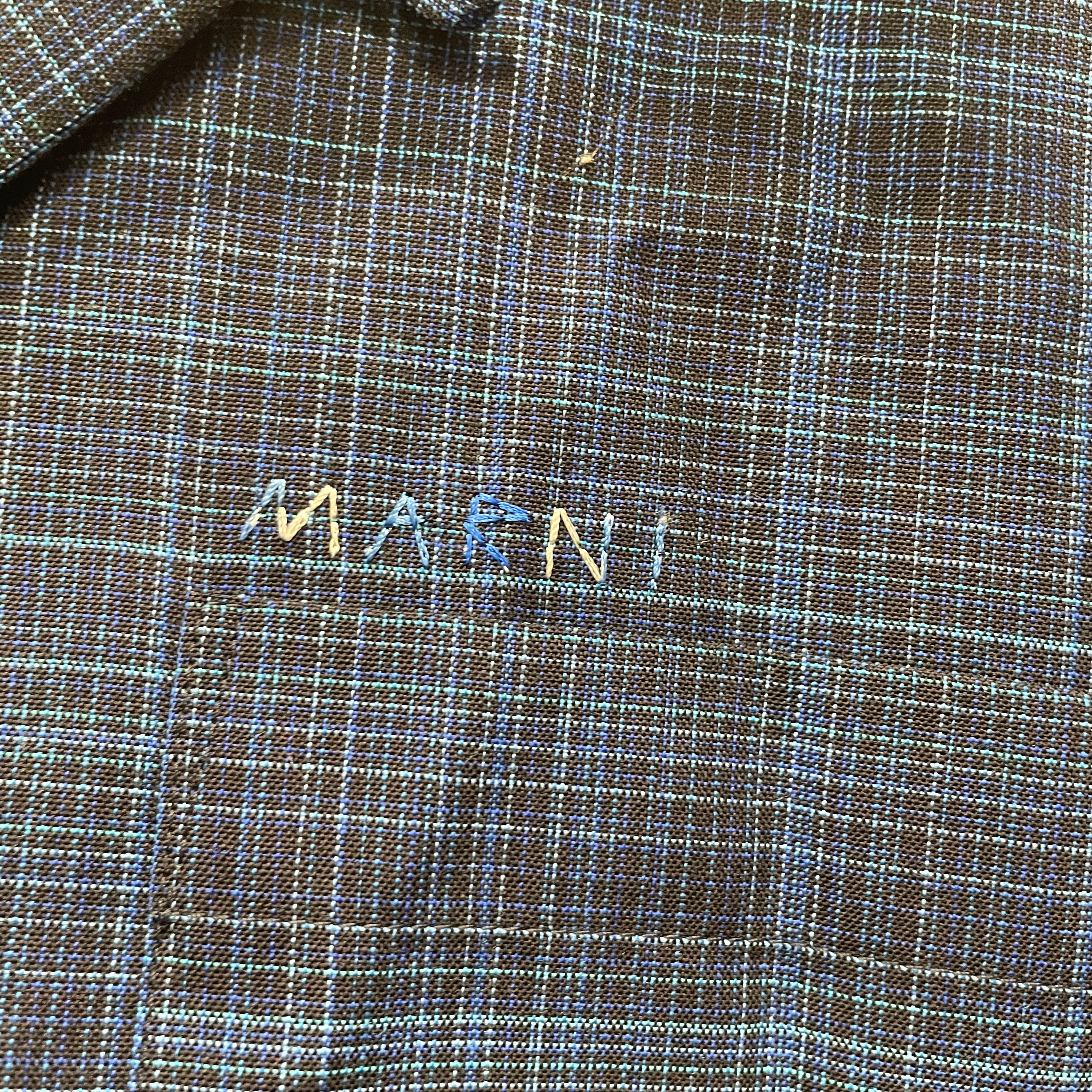 MARNI/SS Shirt/50/Cotton/BLU/Plaid/BLU/BLU PLAID SHORT SLEEVE view 6