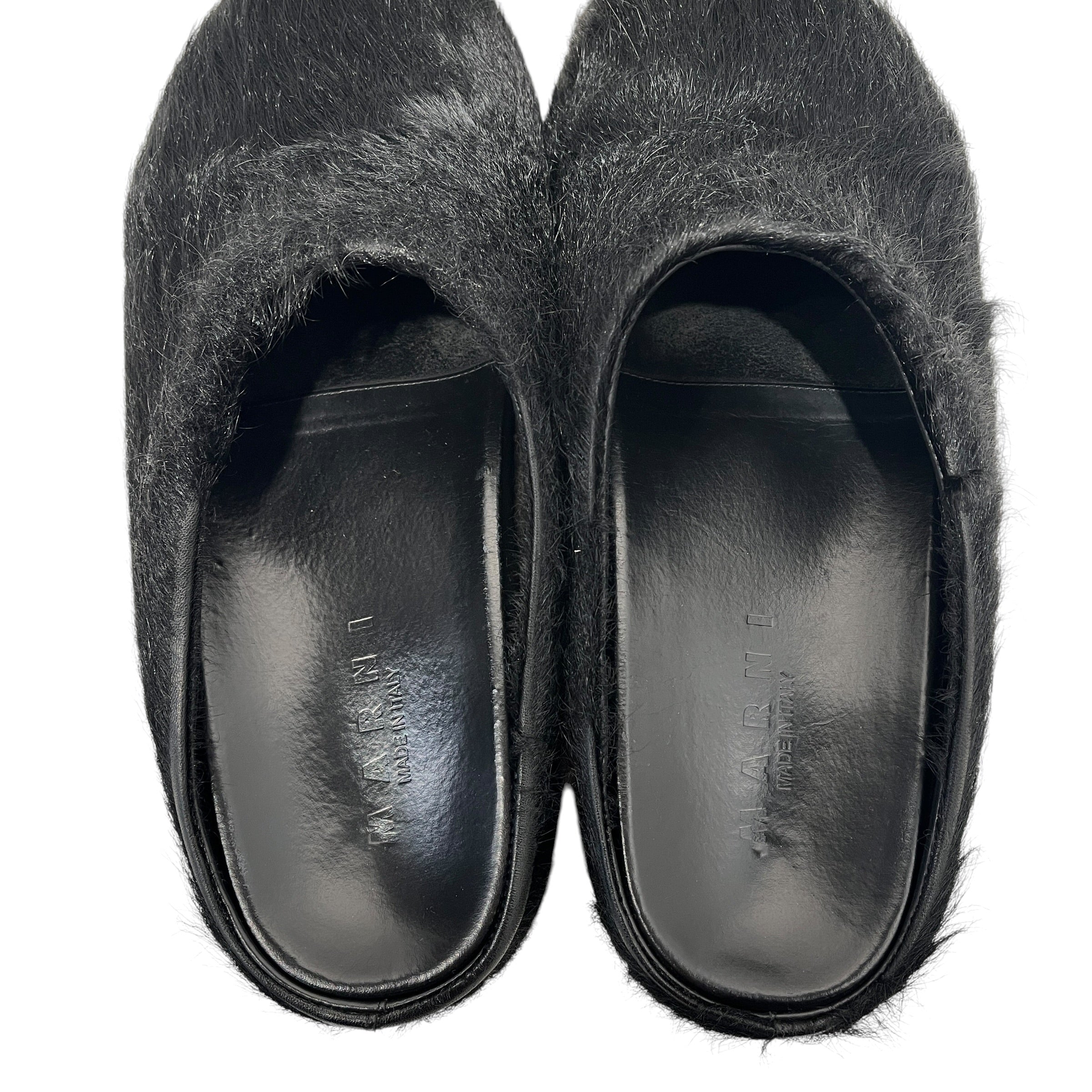 MARNI/Sandals/EU 44/BLK/FUR SLIDES view 3