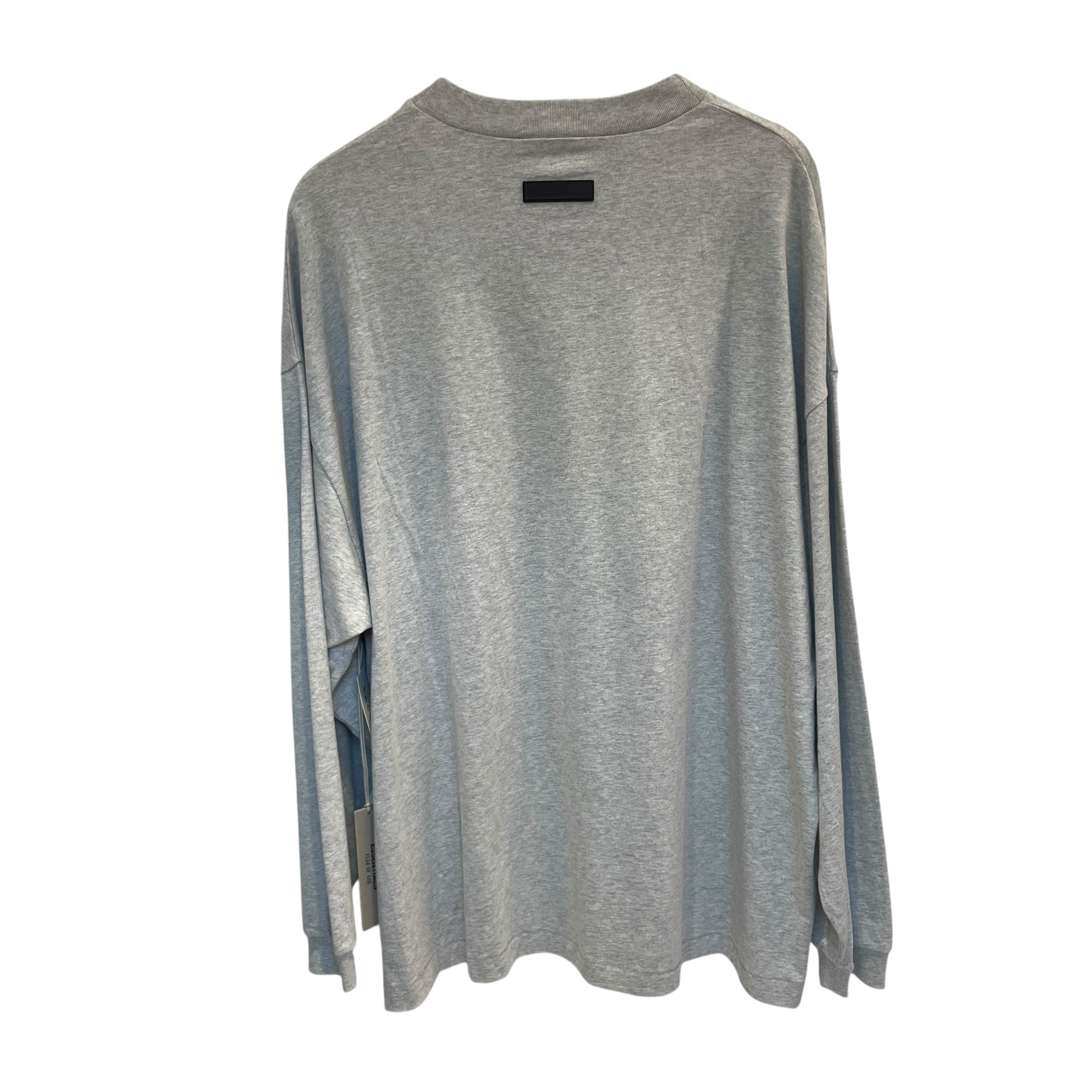 ESSENTIALS/LS T-Shirt/M/Cotton/GRY/silcone logo view 2