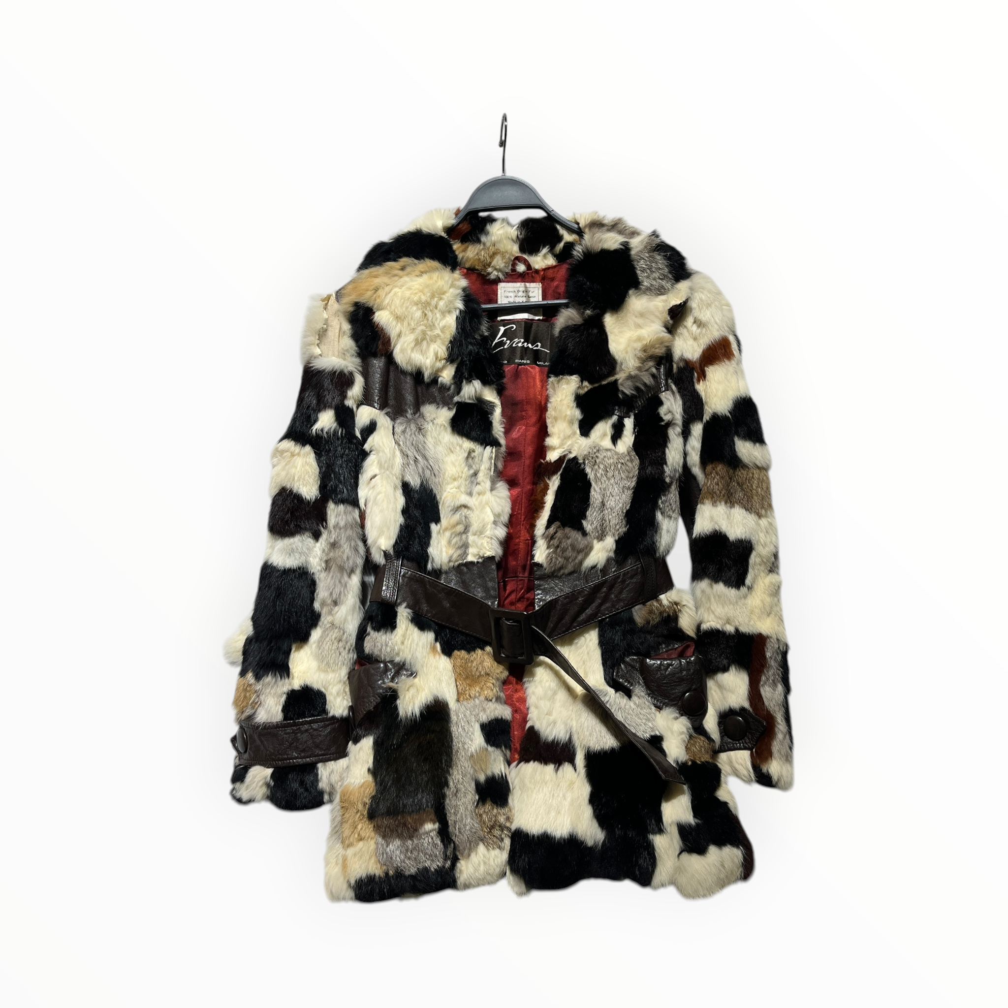 Evans/Coat/10/Animal Pattern/Silk/WHT/Fur/Damage on right shoulder view 1