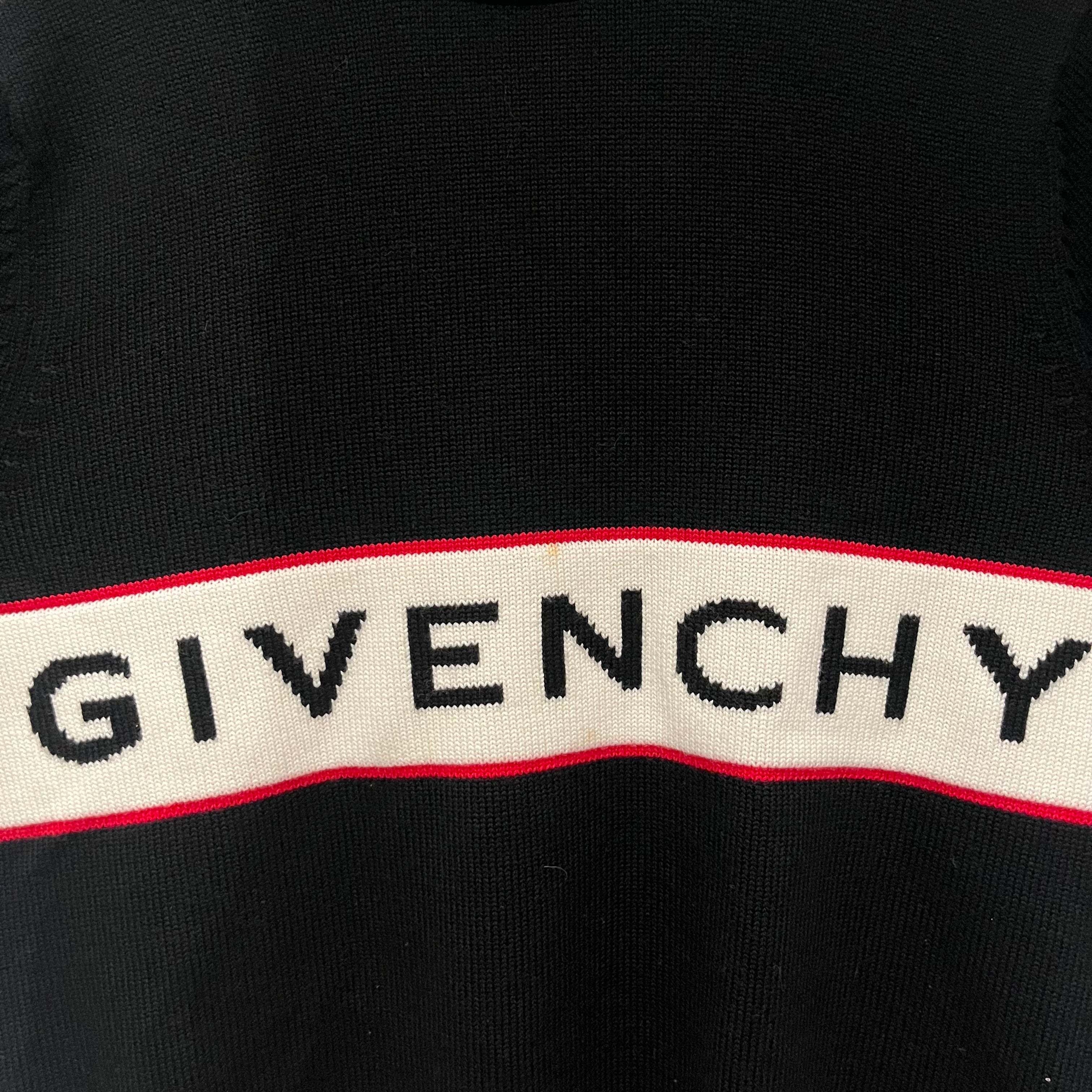 GIVENCHY/Heavy Sweater/L/Stripe/Wool/BLK/intarsia logo view 3