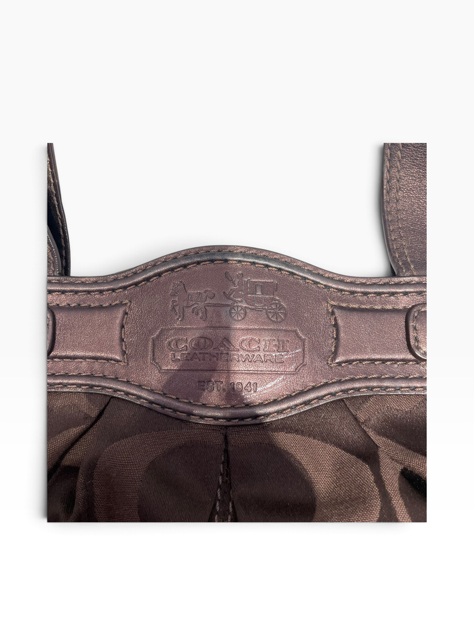 COACH/Bag/Monogram/Cotton/BRW/c pleated garnet turnlock view 5