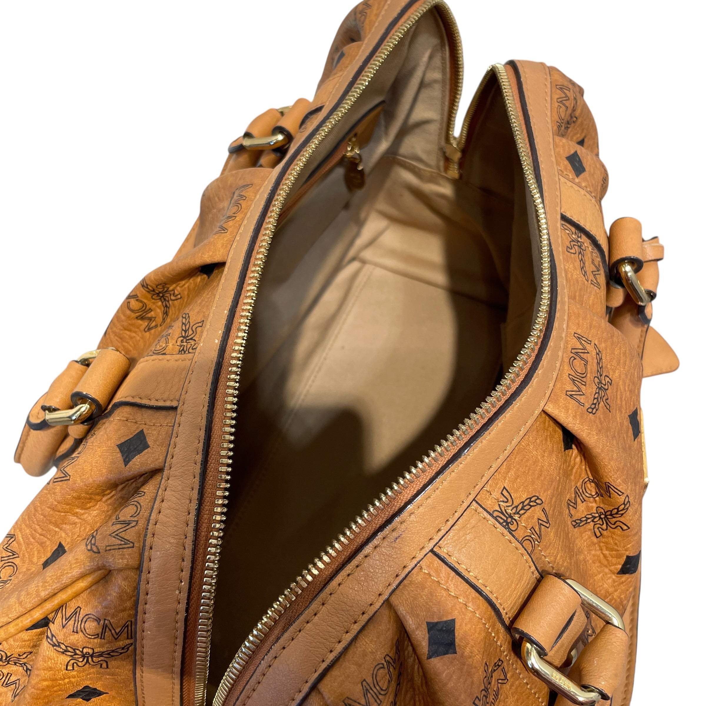 MCM/Luggage/Monogram/Cotton/BRW/Mongram Luggage view 4