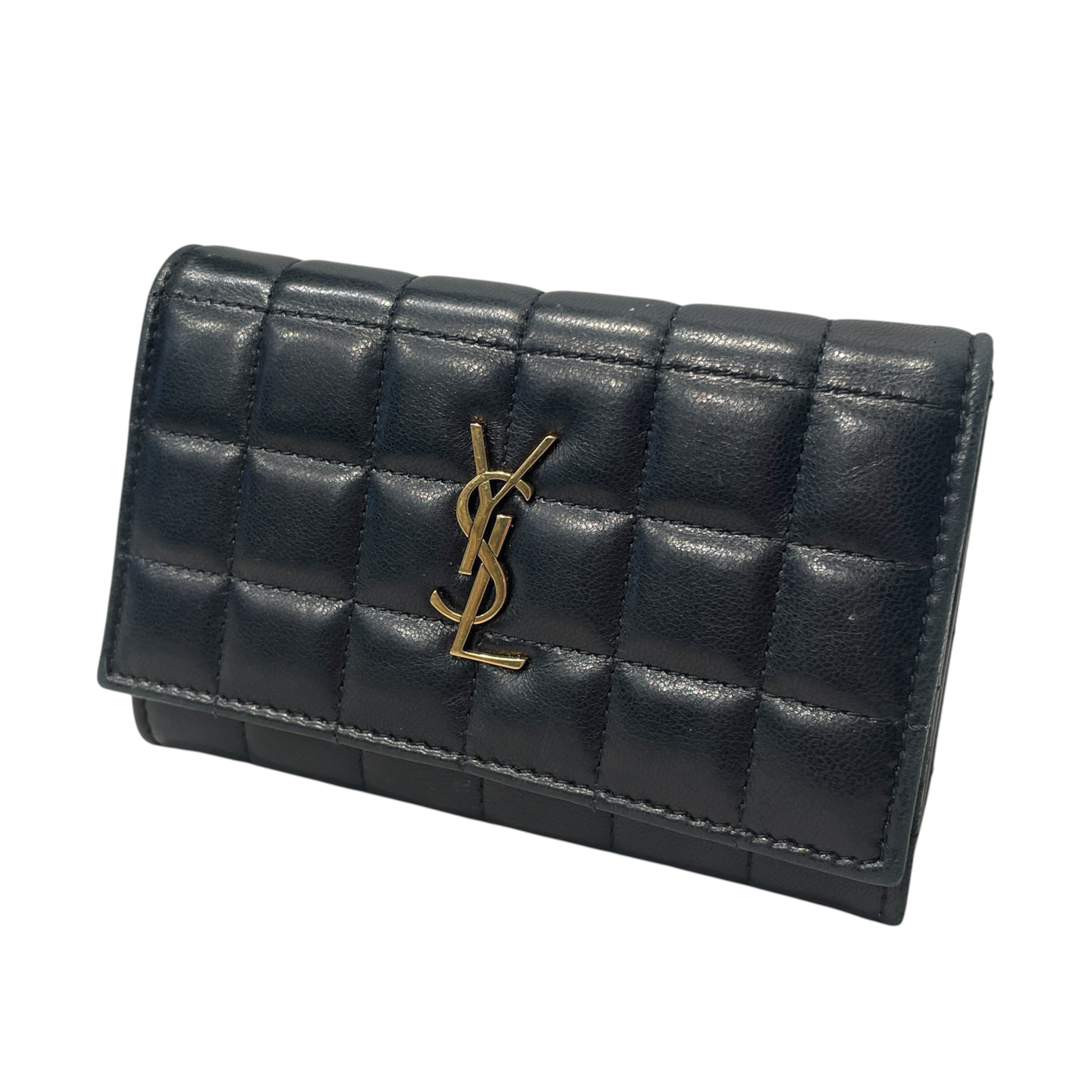 SAINT LAURENT/Wallet/Leather/BLK/Quilted Flap view 2