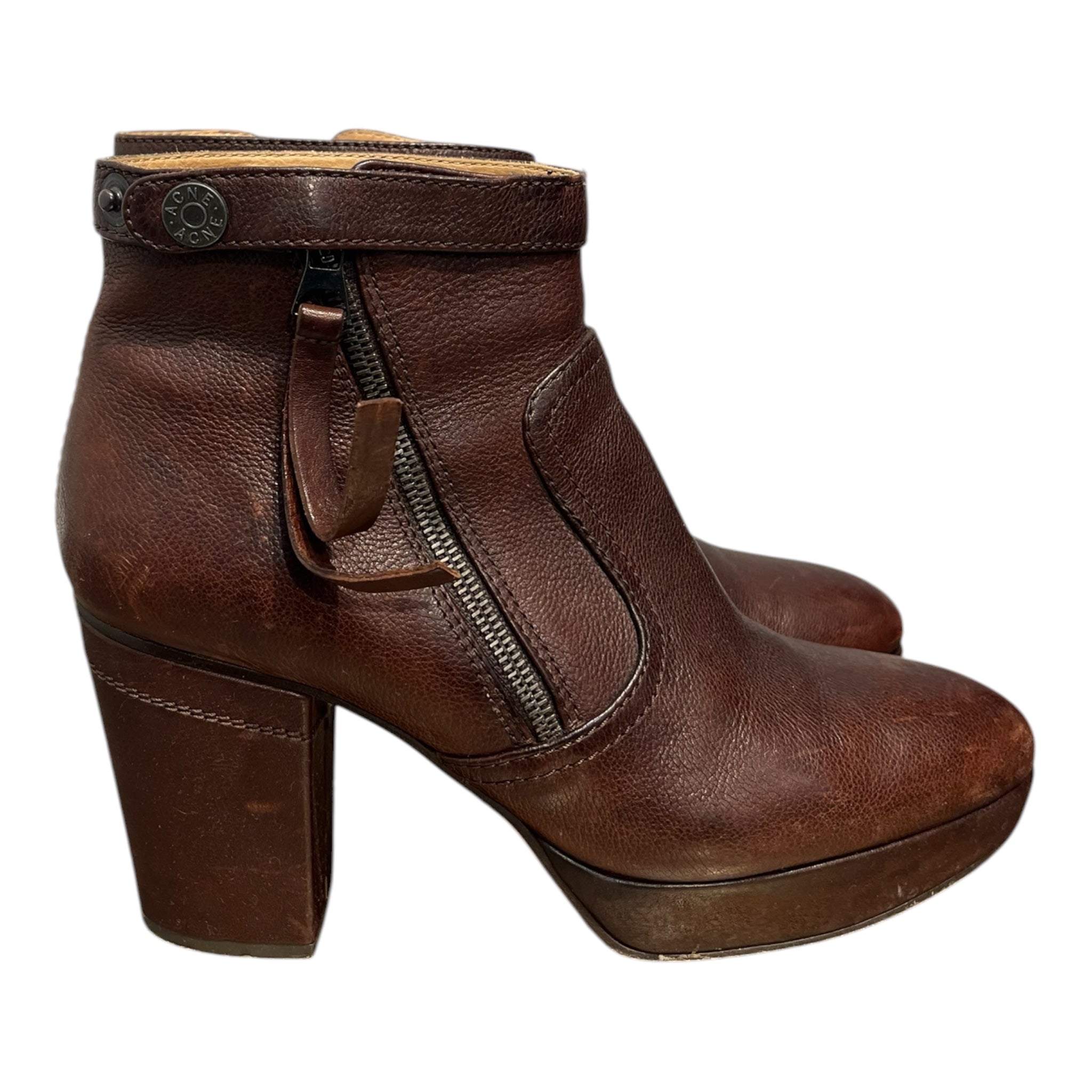 Acne Studios/Heels/EU 41/Leather/BRW/SIDE ZIP SNAP BUTTON view 8