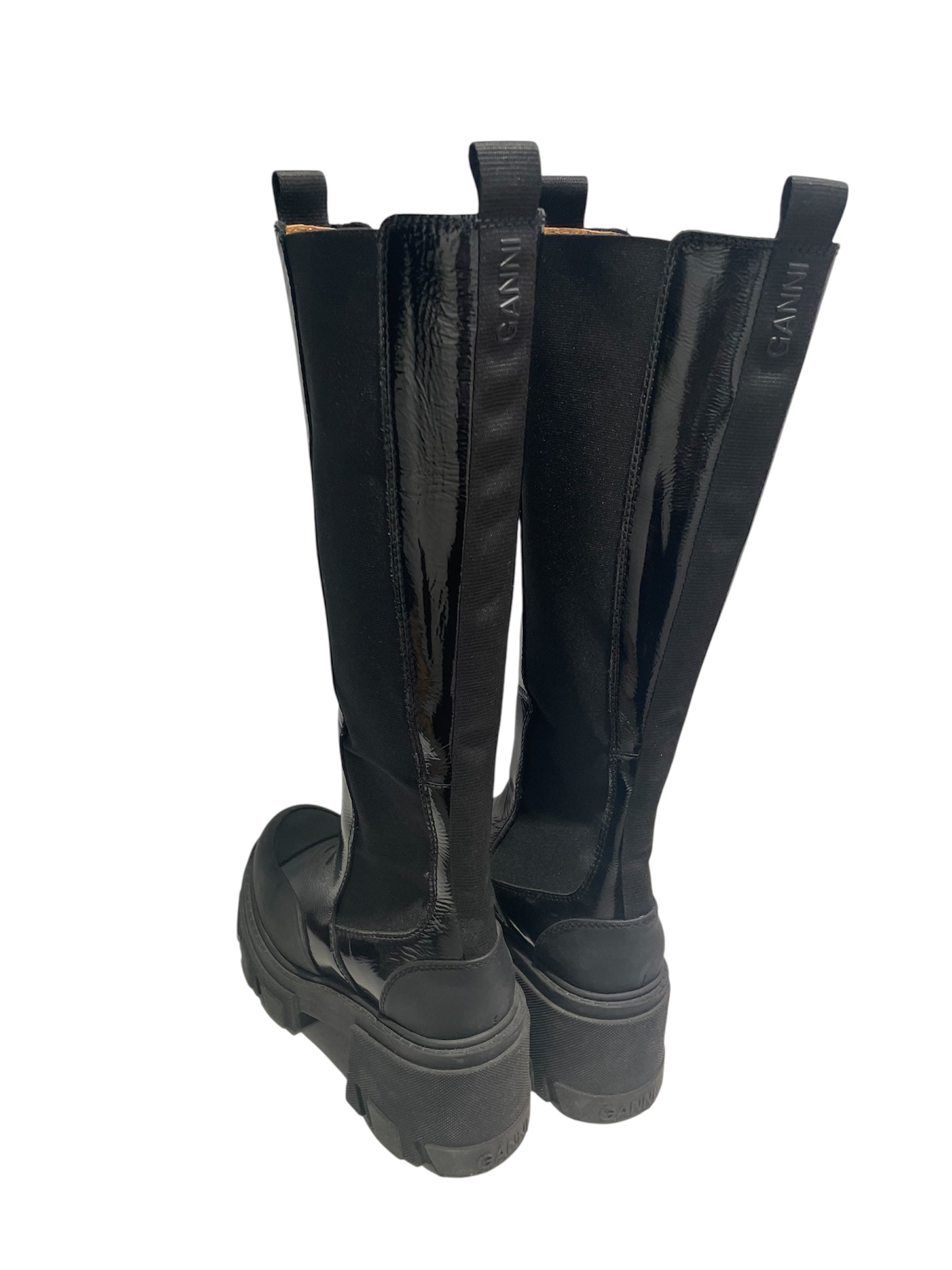 GANNI/Long Boots/EU 36/BLK/CLEATED HIGH CHELSEA BOOTS view 2