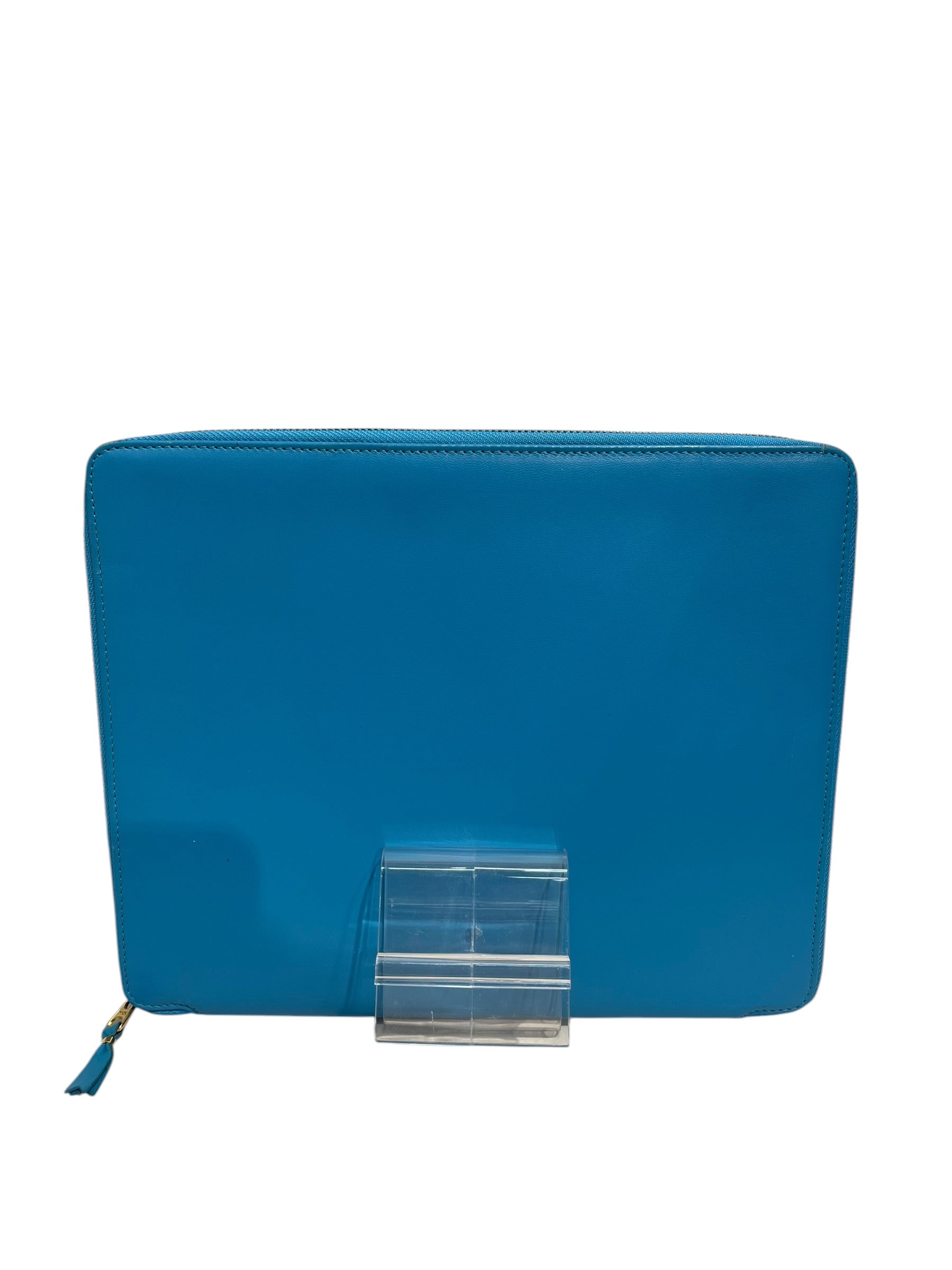 COMME des GARCONS/Pouch/Leather/BLU/LARGE TEAL ZIP POUCH view 3