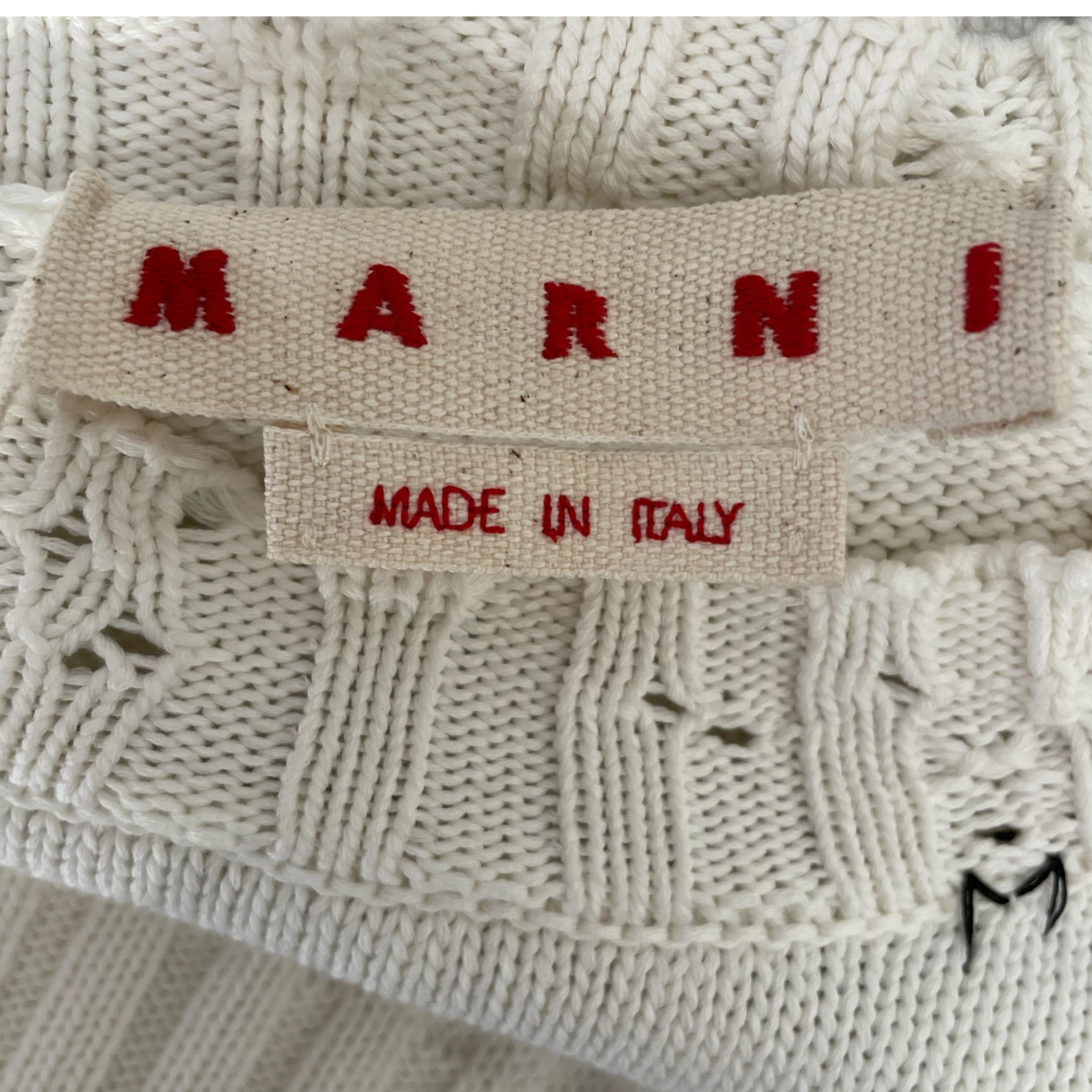 MARNI/Sweater/40/Cotton/BEG/ DISHEVELLED CROPPED JUMPER view 3