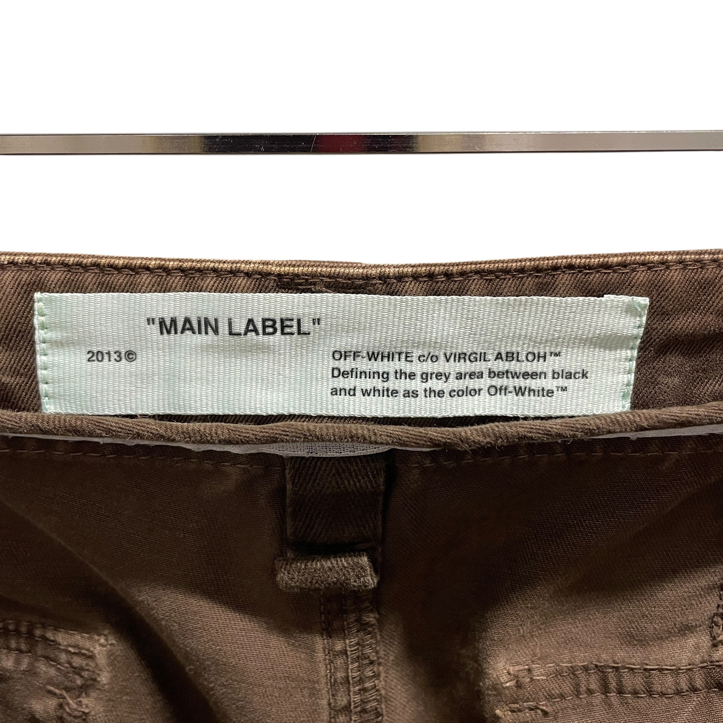 OFF-WHITE/Pants/32/Cotton/BRW/OFF(CROSS)/CRGO PNT/WHT STCH view 3