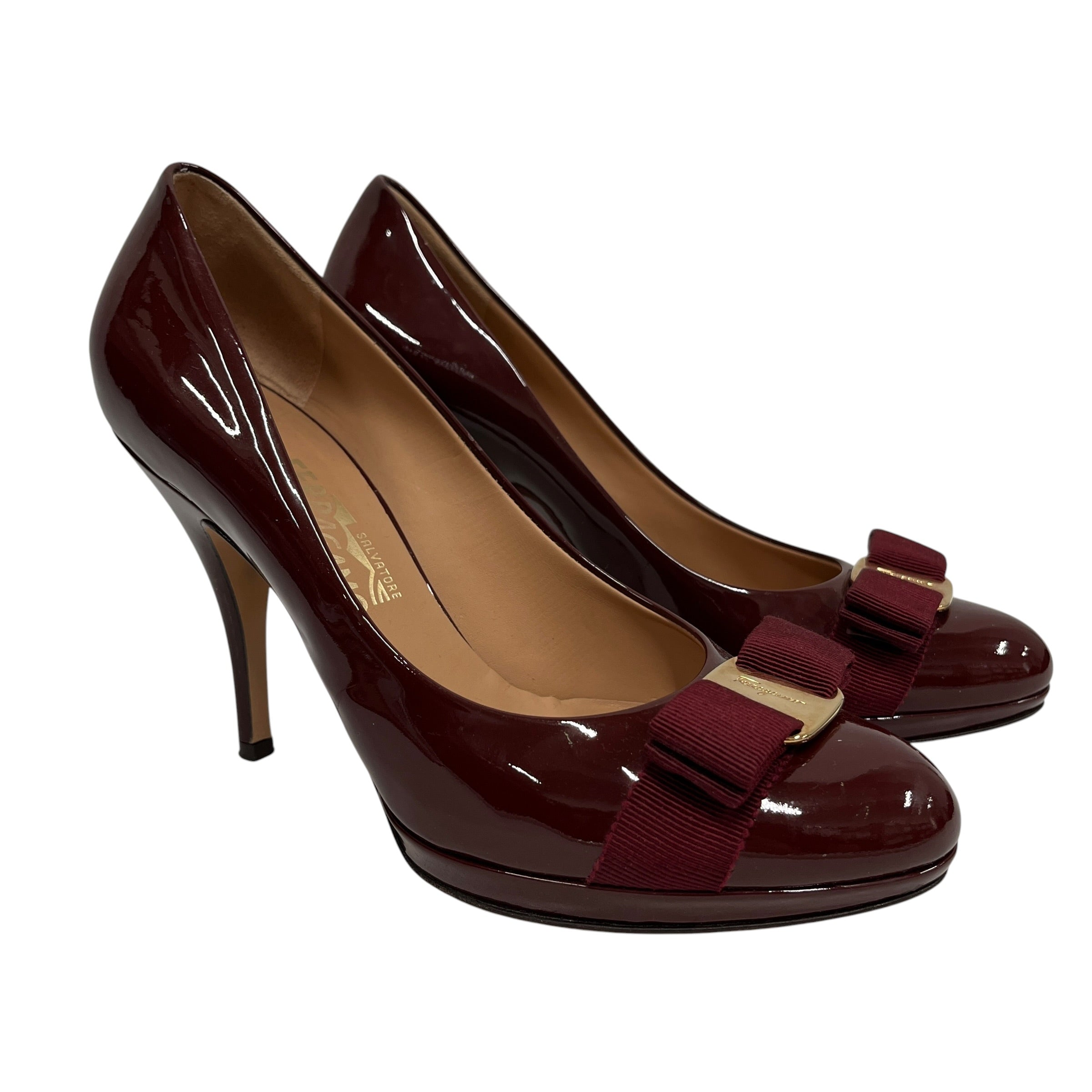 Salvatore Ferragamo/Heels/US 9/Leather/BRD/VARA BOW PUMP view 1