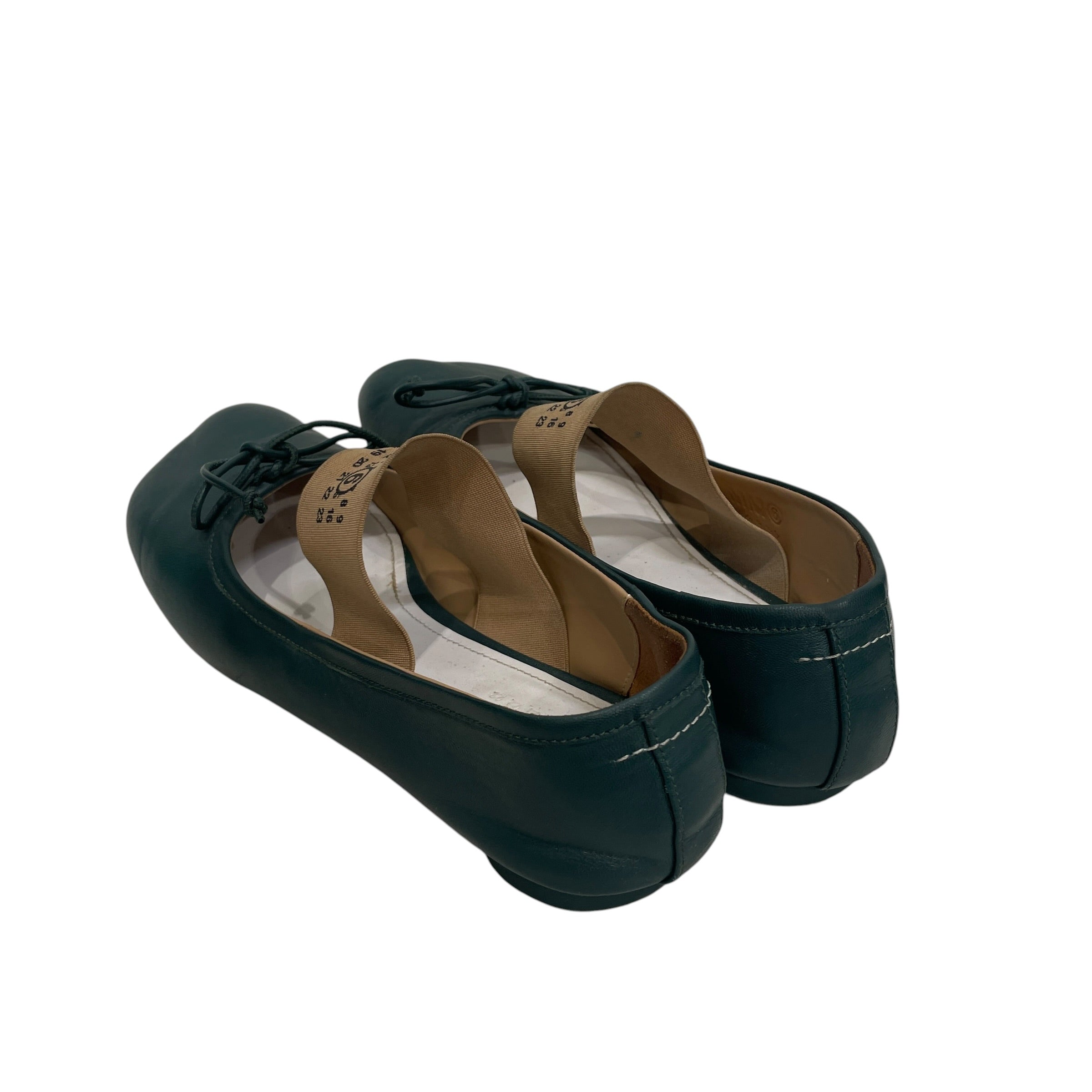 MM6/Flat Shoes/EU 39.5/Leather/GRN/BALLET FLATS view 2