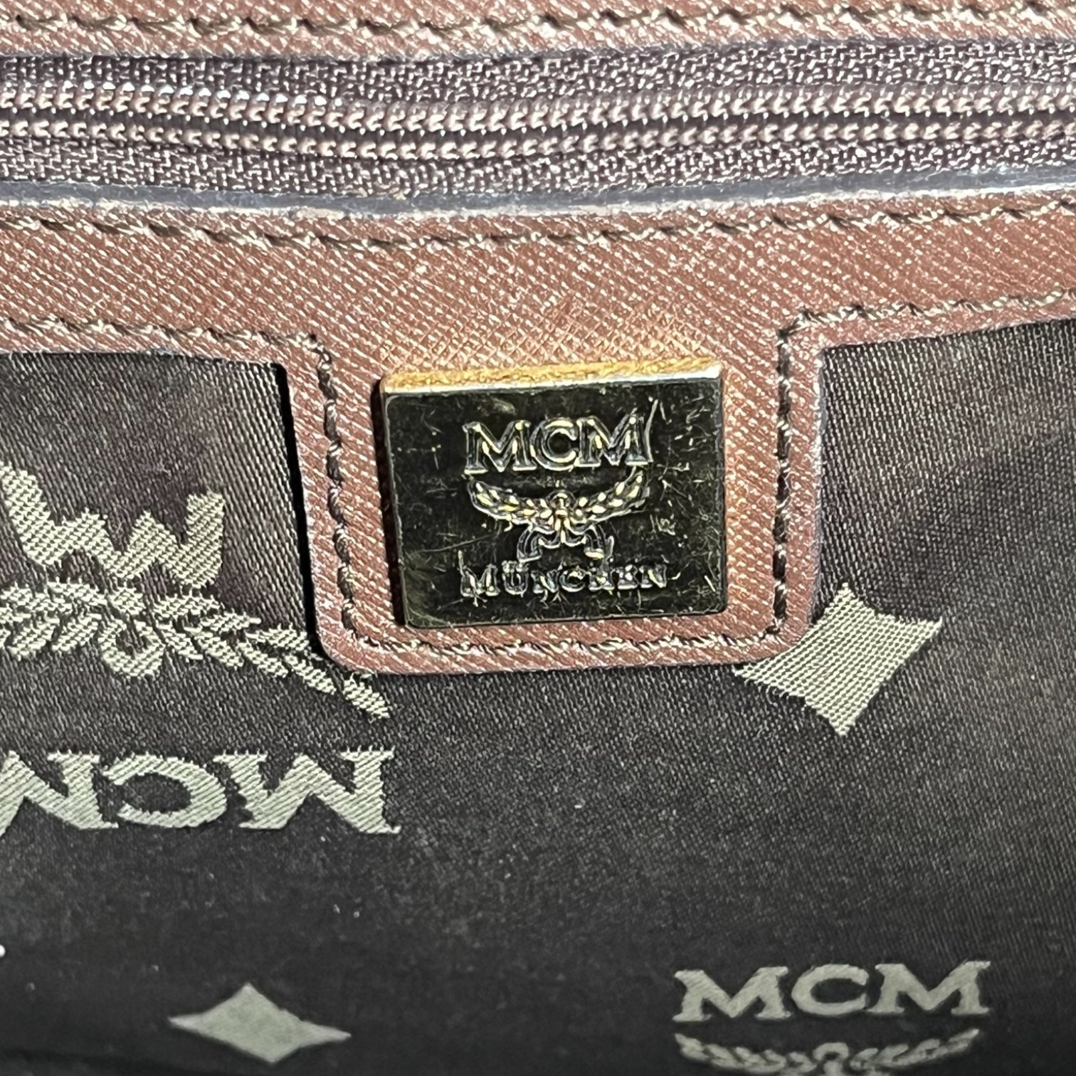 MCM/Boston Bag/Monogram/Leather/BEG/TWO TONE BEIGE view 6