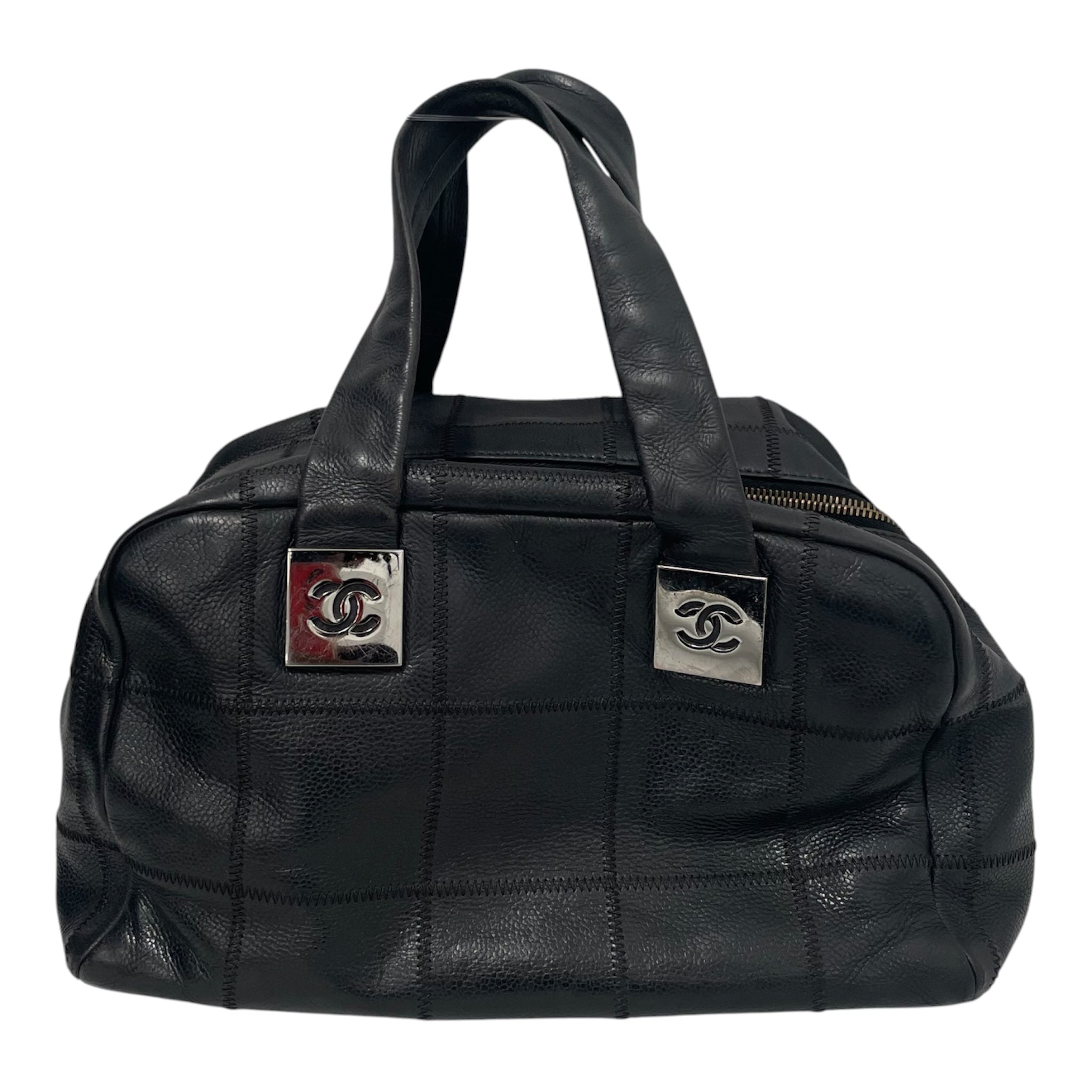 CHANEL/Hand Bag/Leather/BLK/CHOCALATEBARBOWLINGBAG view 2