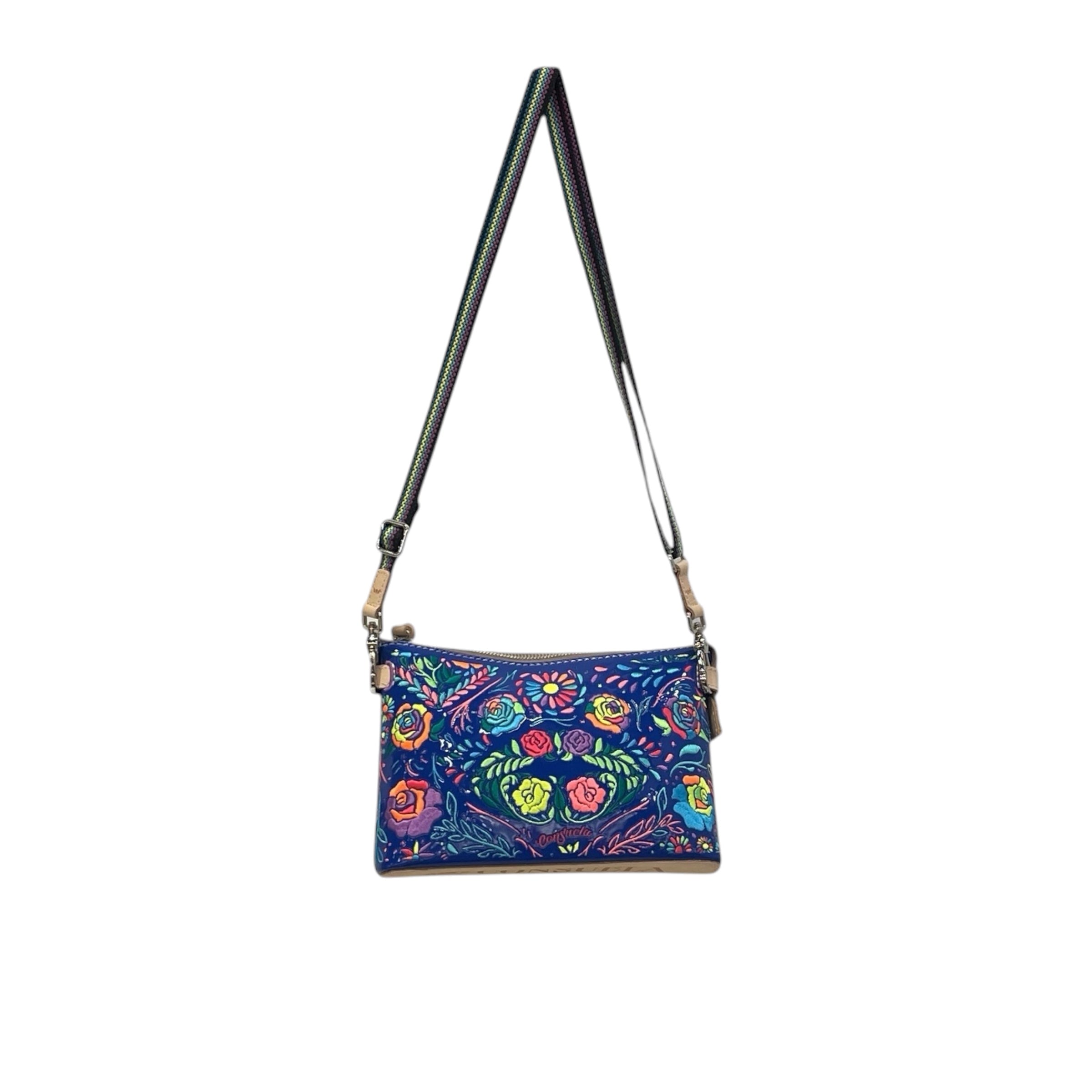Consuela/Cross Body Bag/Floral Pattern/Leather/BLU/Midtown Crossbody Mango view 1